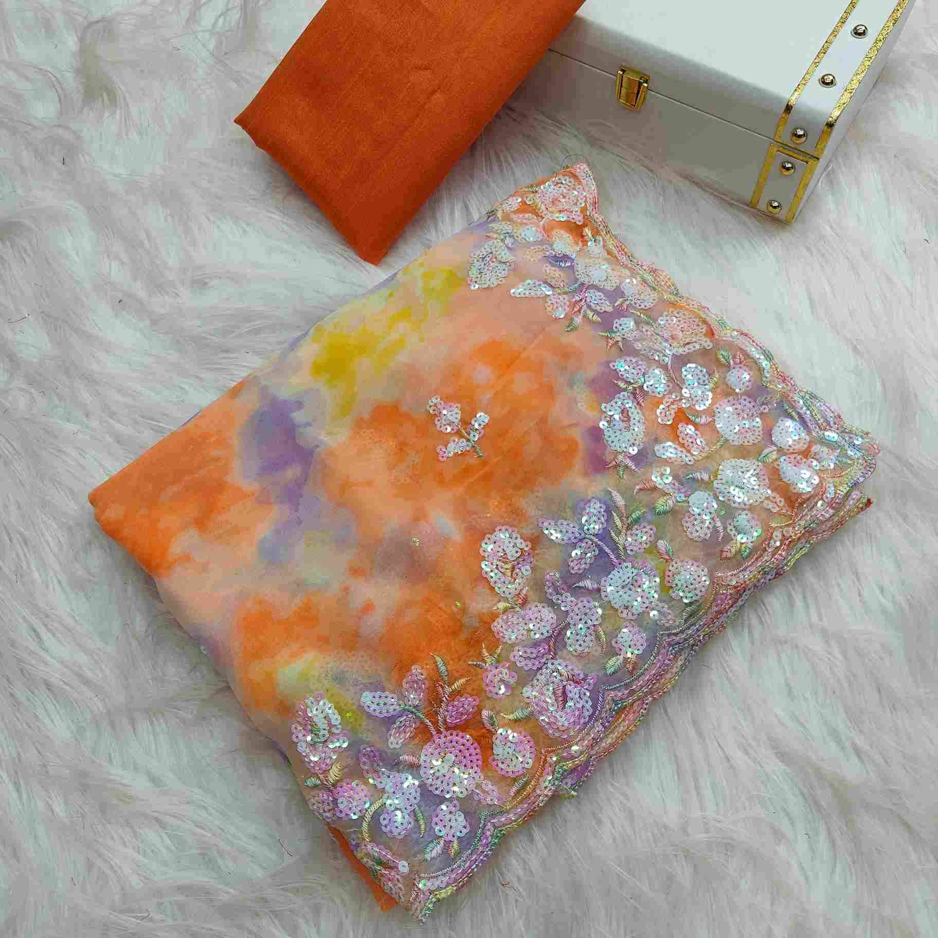 Vs-Harshi By Fashid Wholesale 01 To 03 Series Indian Traditional Wear Collection Beautiful Stylish Fancy Colorful Party Wear & Occasional Wear Chiffon Georgette Sarees At Wholesale Price