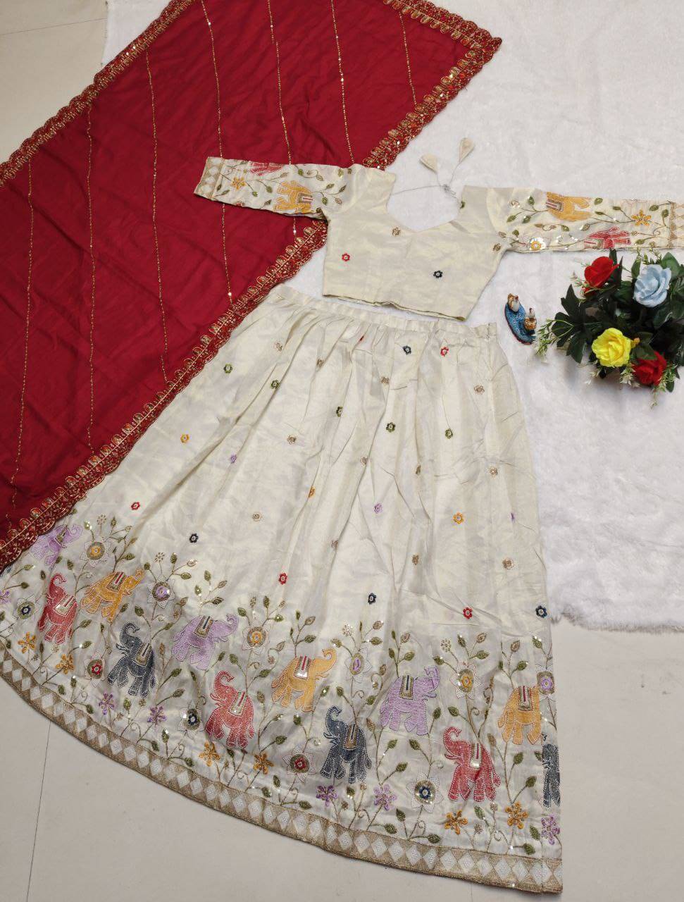 Pc-42 By Fashid Wholesale 01 To 03 Series Navratri Wear Collection Beautiful Stylish Colorful Fancy Party Wear & Occasional Wear Pure Tissue Silk Lehengas At Wholesale Price