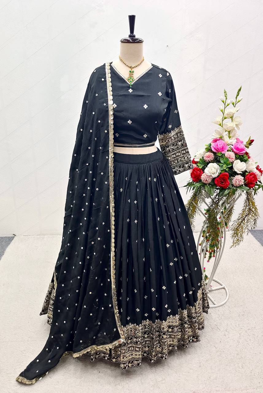 Pc-44 By Fashid Wholesale 01 To 02 Series Navratri Wear Collection Beautiful Stylish Colorful Fancy Party Wear & Occasional Wear Pure Tissue Silk Lehengas At Wholesale Price