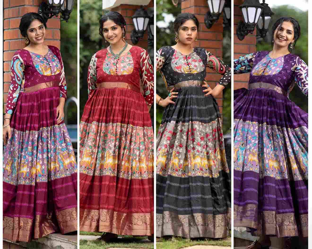 Gr-6009 By Fashid Wholesale 01 To 04 Series Designer Stylish Fancy Colorful Beautiful Party Wear & Ethnic Wear Collection Soft Silk Gown At Wholesale Price