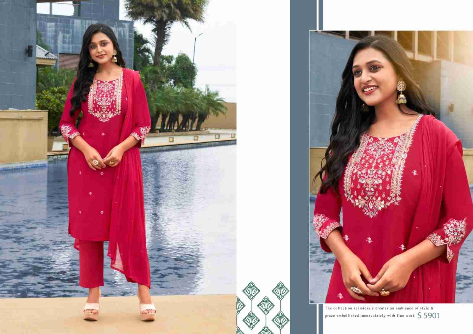 Mahira Vol-2 By SBS 5901 To 5904 Series Beautiful Festive Suits Colorful Stylish Fancy Casual Wear & Ethnic Wear Chinnon Silk Dresses At Wholesale Price