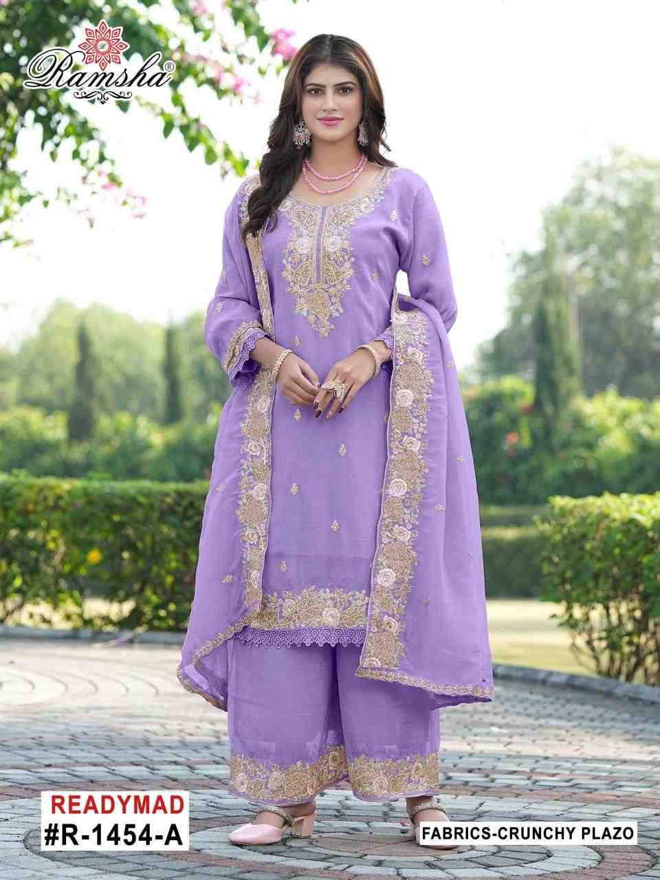 Ramsha 1454 Colours By Ramsha 1454-A To 1454-D Series Designer Pakistani Suits Beautiful Fancy Colorful Stylish Party Wear & Occasional Wear Crunchy Embroidered Dresses At Wholesale Price