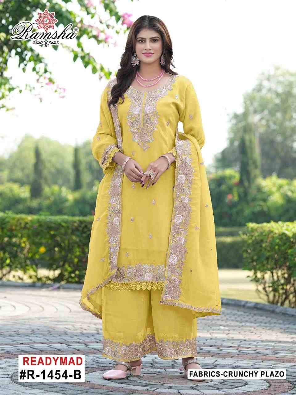 Ramsha 1454 Colours By Ramsha 1454-A To 1454-D Series Designer Pakistani Suits Beautiful Fancy Colorful Stylish Party Wear & Occasional Wear Crunchy Embroidered Dresses At Wholesale Price