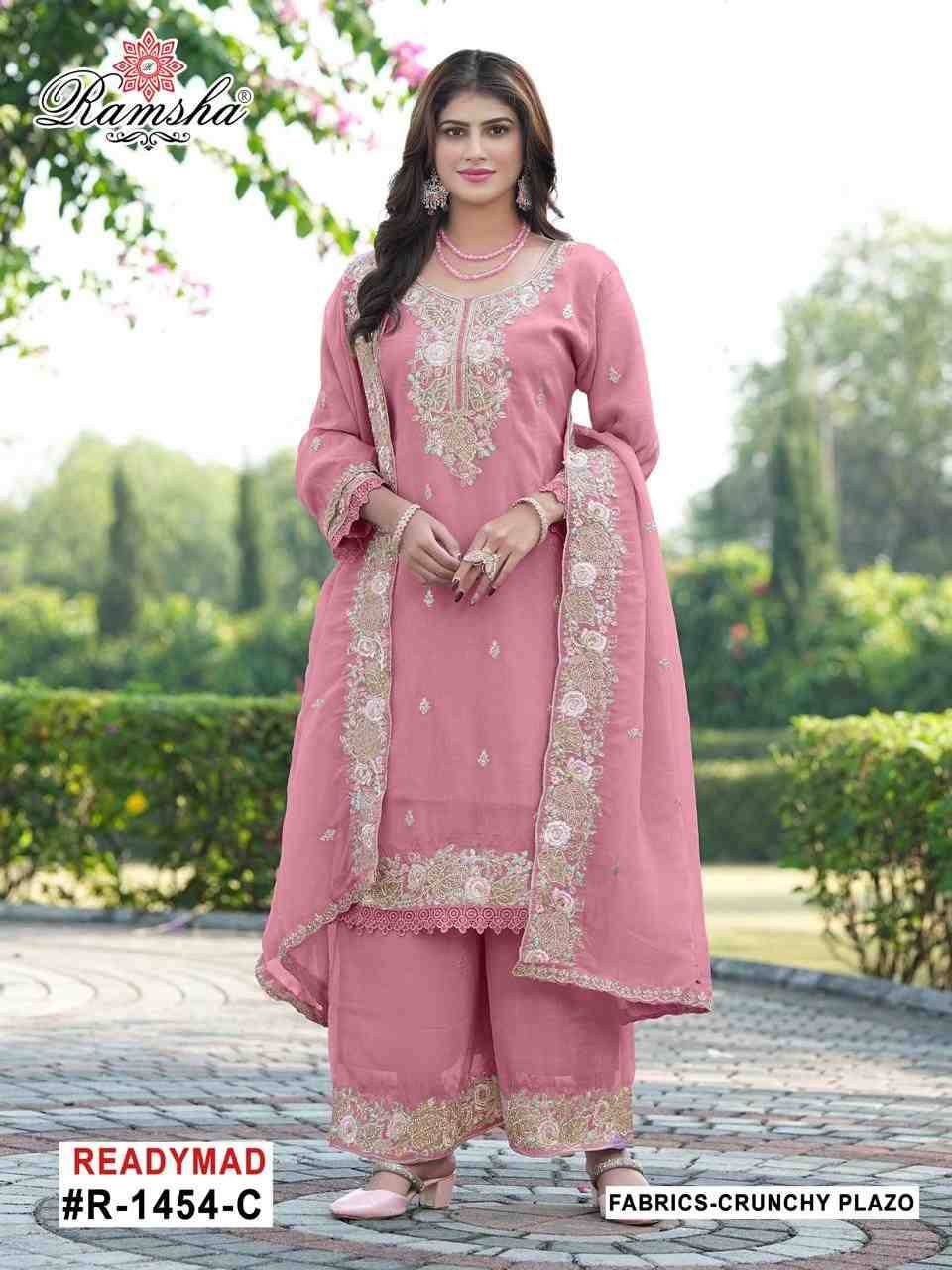 Ramsha 1454 Colours By Ramsha 1454-A To 1454-D Series Designer Pakistani Suits Beautiful Fancy Colorful Stylish Party Wear & Occasional Wear Crunchy Embroidered Dresses At Wholesale Price