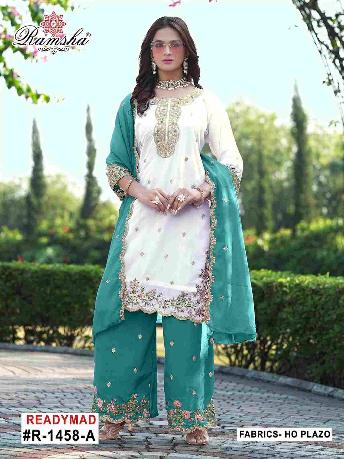Ramsha 1458 Colours By Ramsha 1458-A To 1458-D Series Designer Pakistani Suits Beautiful Fancy Colorful Stylish Party Wear & Occasional Wear Fancy Embroidered Dresses At Wholesale Price