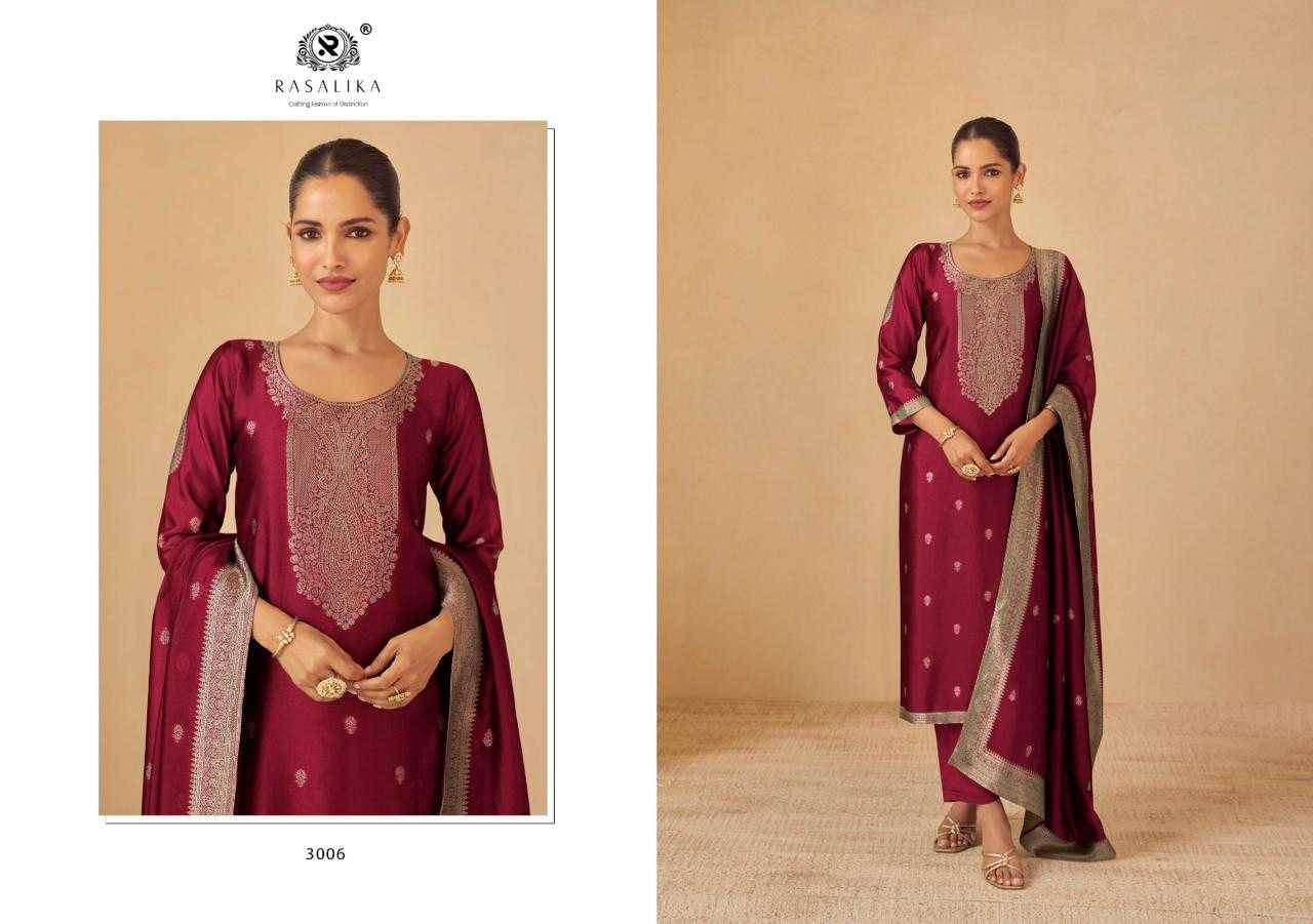 Mumtaz By Rasalika 3004 To 3008 Series Designer Festive Suits Beautiful Fancy Colorful Stylish Party Wear & Occasional Wear Heavy Viscose Silk Jacquard Dresses At Wholesale Price