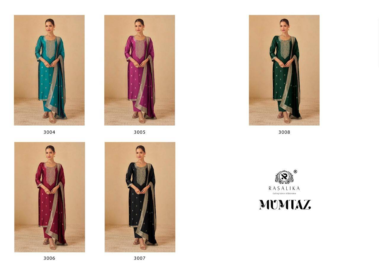 Mumtaz By Rasalika 3004 To 3008 Series Designer Festive Suits Beautiful Fancy Colorful Stylish Party Wear & Occasional Wear Heavy Viscose Silk Jacquard Dresses At Wholesale Price