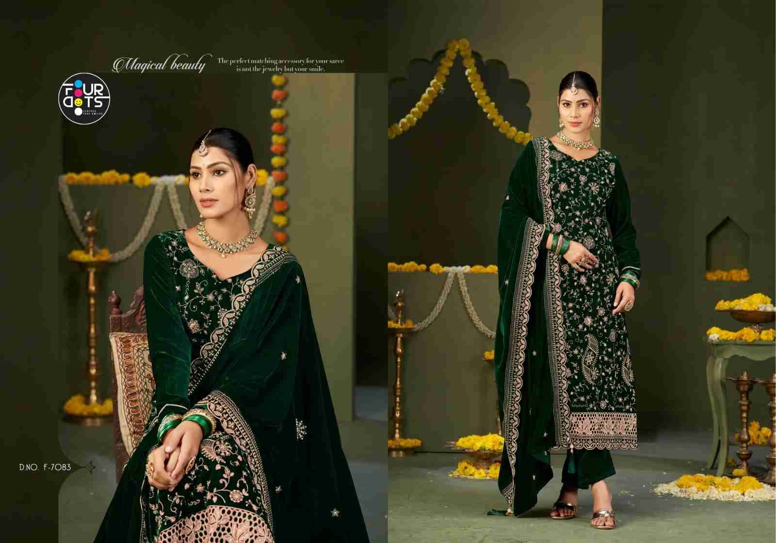 Zilpah By Four Dots 7081 To 7084 Series Designer Stylish Fancy Colorful Beautiful Party Wear & Ethnic Wear Collection Premium Velvet Dresses At Wholesale Price