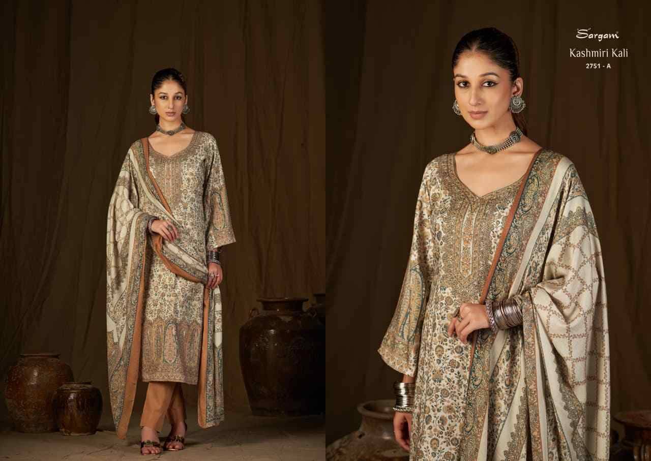 Kashmiri Kali By Sargam Prints 2751-A To 2751-D Series Beautiful Suits Colorful Stylish Fancy Casual Wear & Ethnic Wear Viscose Pashmina Print With Work Dresses At Wholesale Price