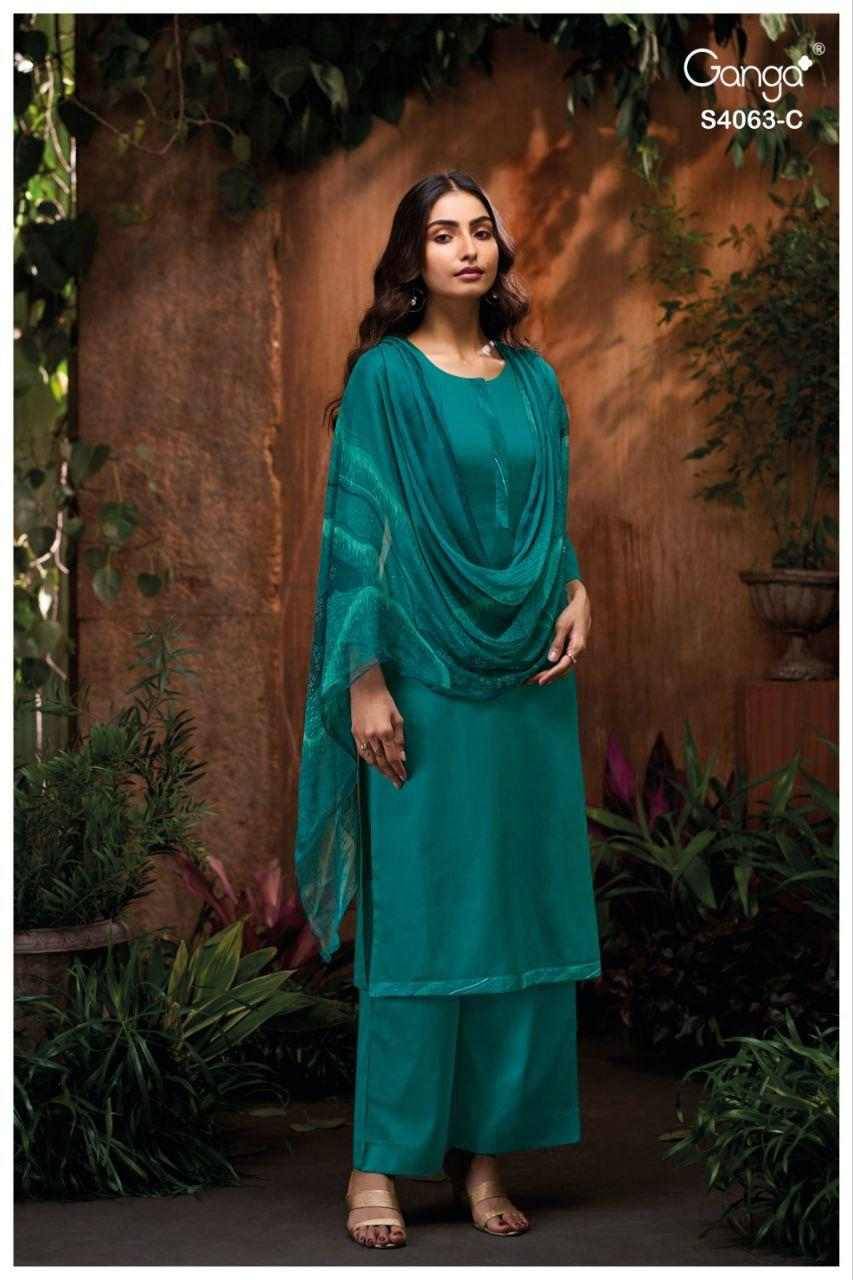 Niviana-4063 By Ganga Fashion 4063-A To 4063-D Series Beautiful Festive Suits Stylish Colorful Fancy Casual Wear & Ethnic Wear Pure Cotton Silk Print Dresses At Wholesale Price