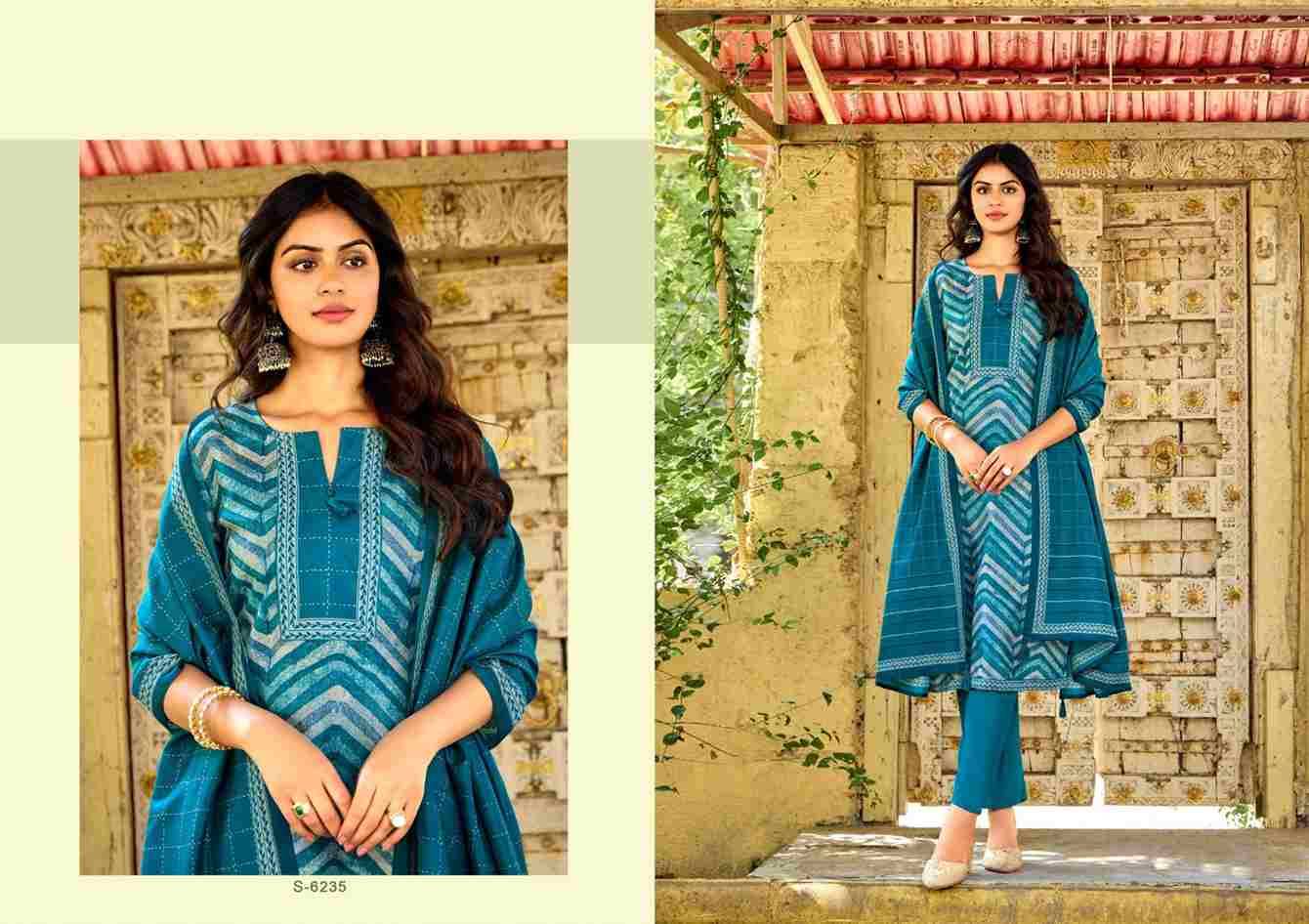 Hazel By SBS 6235 To 6240 Series Beautiful Festive Suits Colorful Stylish Fancy Casual Wear & Ethnic Wear Tussar Silk Dresses At Wholesale Price