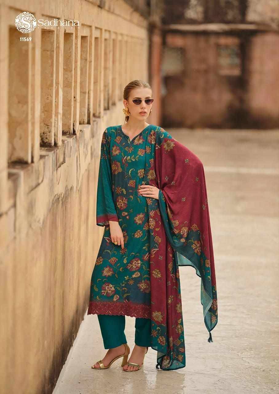 Trend Beyond By Sadhana Fashion 11566 To 11571 Series Designer Festive Suits Beautiful Fancy Stylish Colorful Party Wear & Occasional Wear Pure Viscose Pashmina Print Dresses At Wholesale Price
