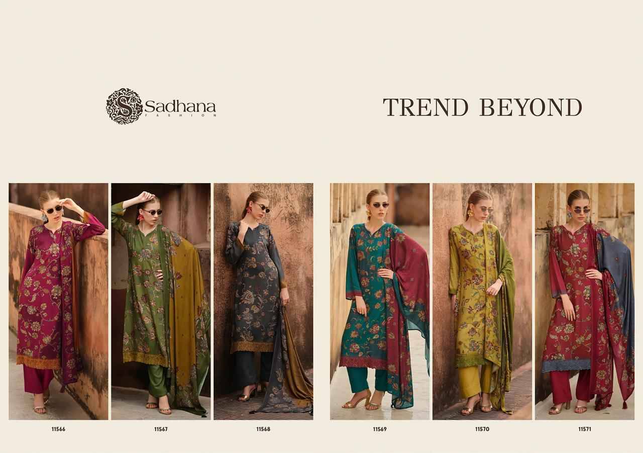 Trend Beyond By Sadhana Fashion 11566 To 11571 Series Designer Festive Suits Beautiful Fancy Stylish Colorful Party Wear & Occasional Wear Pure Viscose Pashmina Print Dresses At Wholesale Price