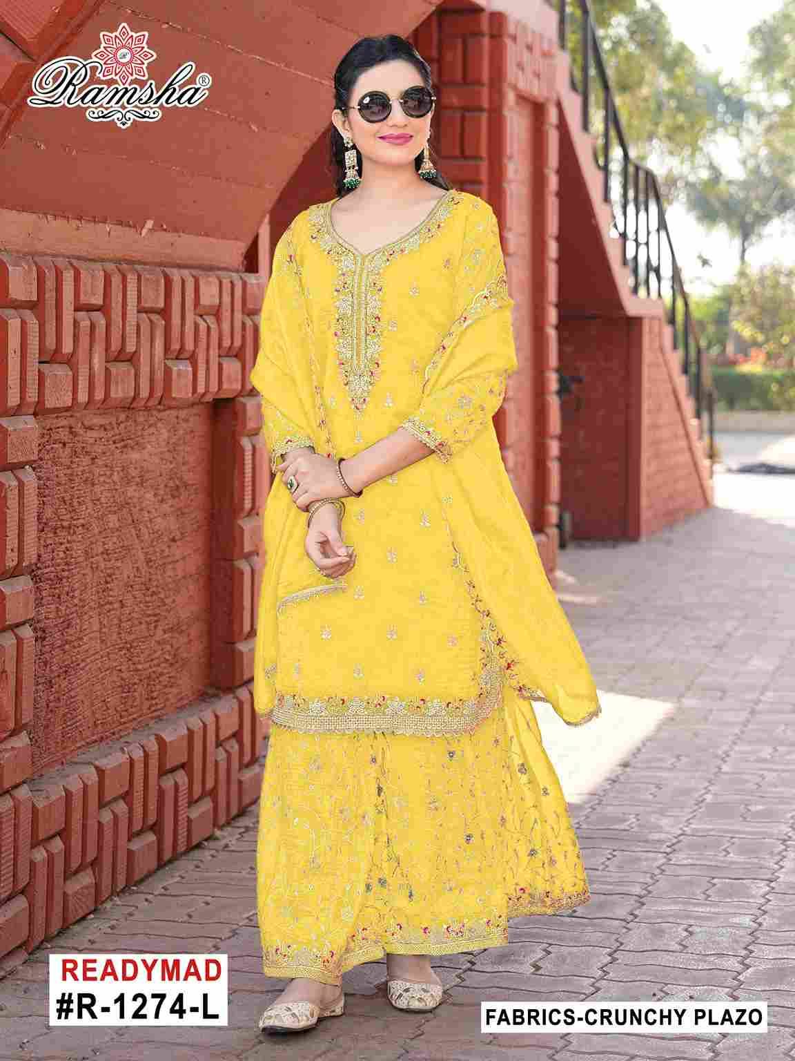 Ramsha 1274 Colours Vol-3 By Ramsha 1274-I To 1274-L Series Designer Pakistani Suits Beautiful Fancy Colorful Stylish Party Wear & Occasional Wear Crunchy Embroidered Dresses At Wholesale Price
