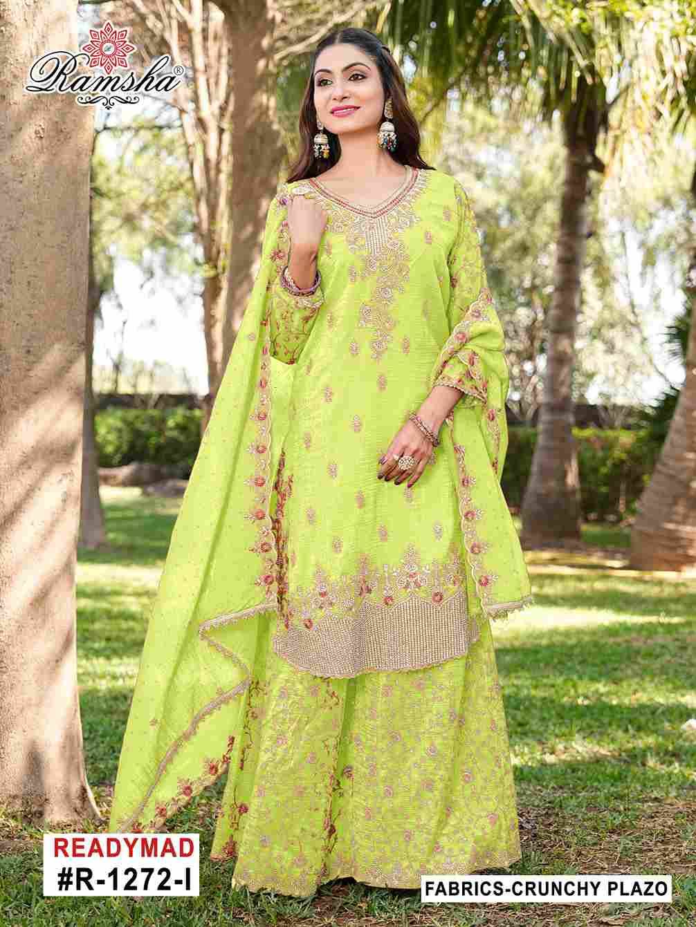 Ramsha 1272 Colours Vol-3 By Ramsha 1272-I To 1272-L Series Designer Pakistani Suits Beautiful Fancy Colorful Stylish Party Wear & Occasional Wear Crunchy Embroidered Dresses At Wholesale Price