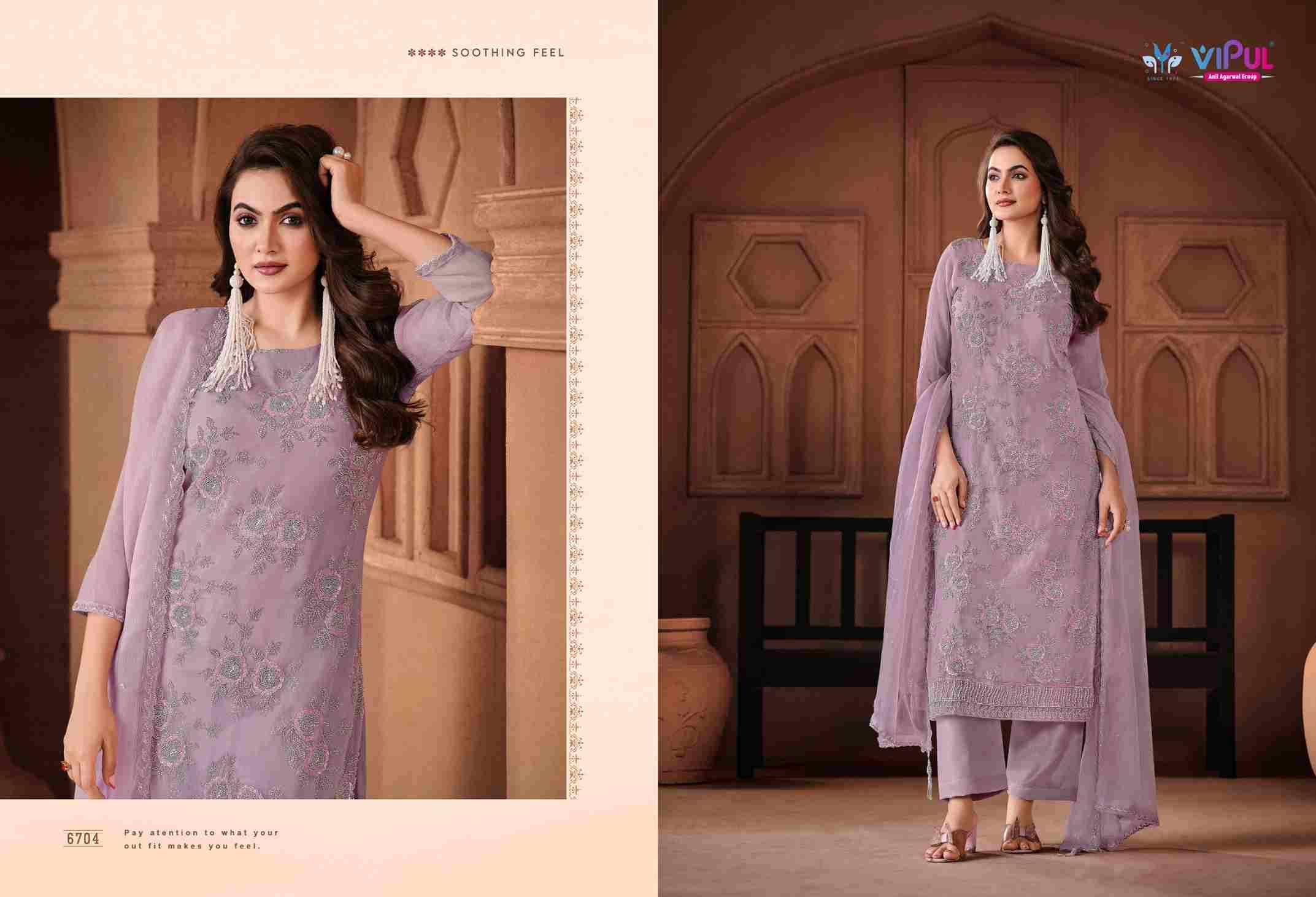 Arissa By Vipul Fashion 6701 To 6705 Series Designer Festive Suits Beautiful Fancy Stylish Colorful Party Wear & Occasional Wear Chiffon Dresses At Wholesale Price