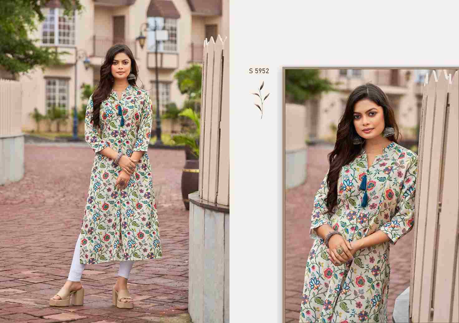 Sayali By SBS 5951 To 5956 Series Beautiful Fancy Colorful Stylish Party Wear & Occasional Wear Cotton With Work Kurtis At Wholesale Price