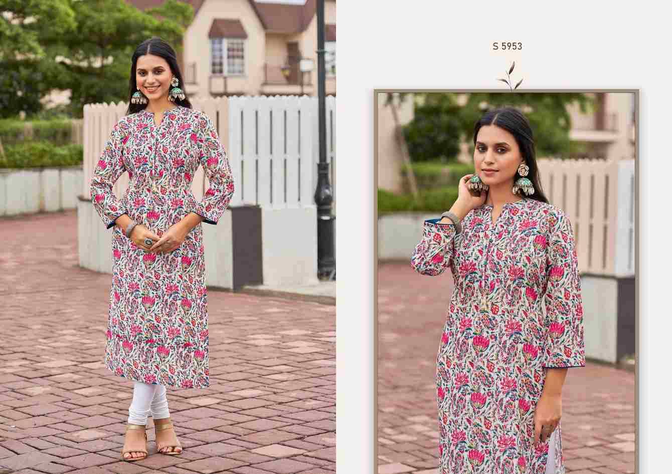 Sayali By SBS 5951 To 5956 Series Beautiful Fancy Colorful Stylish Party Wear & Occasional Wear Cotton With Work Kurtis At Wholesale Price