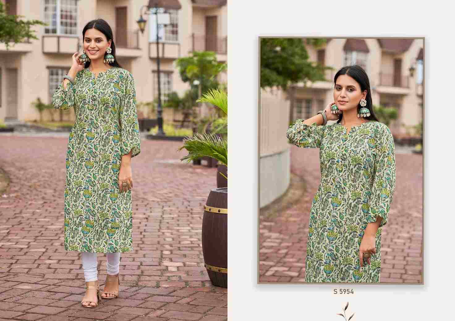 Sayali By SBS 5951 To 5956 Series Beautiful Fancy Colorful Stylish Party Wear & Occasional Wear Cotton With Work Kurtis At Wholesale Price