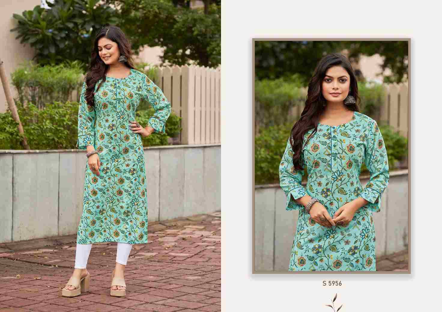 Sayali By SBS 5951 To 5956 Series Beautiful Fancy Colorful Stylish Party Wear & Occasional Wear Cotton With Work Kurtis At Wholesale Price