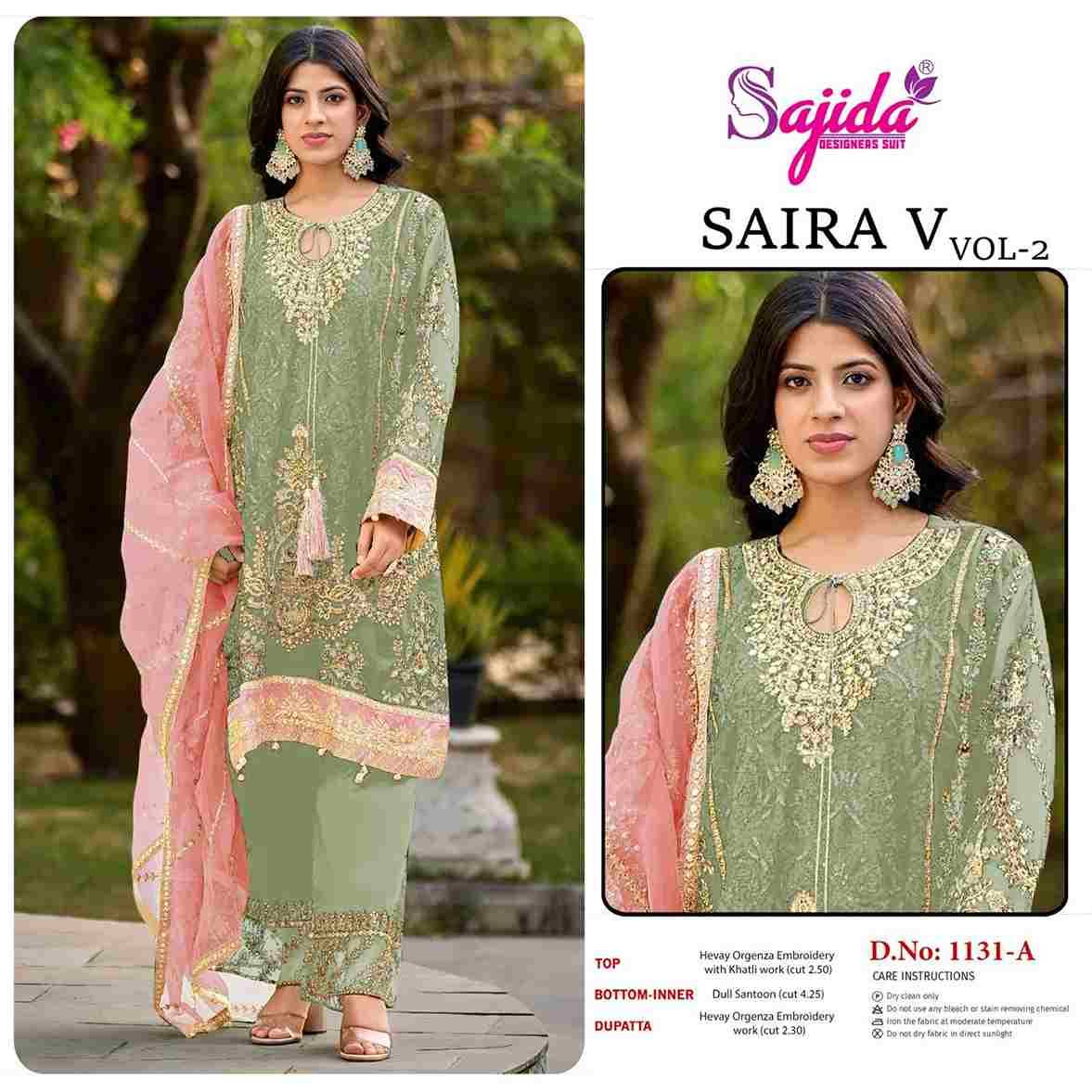 Saira Vol-2 By Sajida Designer Suits 1131-A To 1131-D Series Beautiful Pakistani Suits Stylish Fancy Colorful Party Wear & Occasional Wear Pure Faux Georgette Print Dresses At Wholesale Price