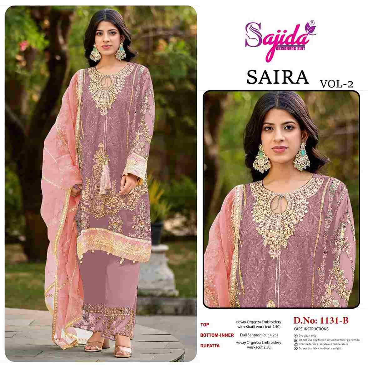 Saira Vol-2 By Sajida Designer Suits 1131-A To 1131-D Series Beautiful Pakistani Suits Stylish Fancy Colorful Party Wear & Occasional Wear Pure Faux Georgette Print Dresses At Wholesale Price