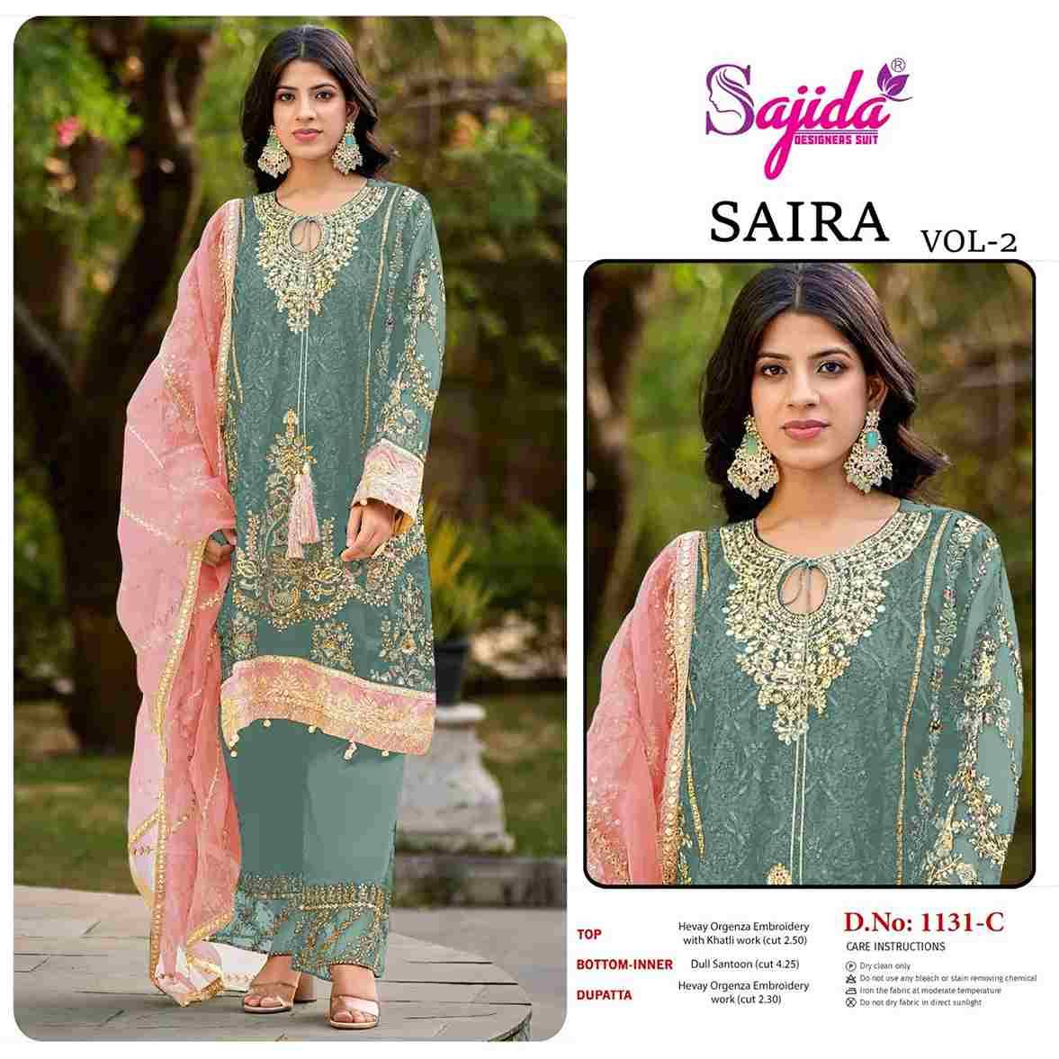 Saira Vol-2 By Sajida Designer Suits 1131-A To 1131-D Series Beautiful Pakistani Suits Stylish Fancy Colorful Party Wear & Occasional Wear Pure Faux Georgette Print Dresses At Wholesale Price