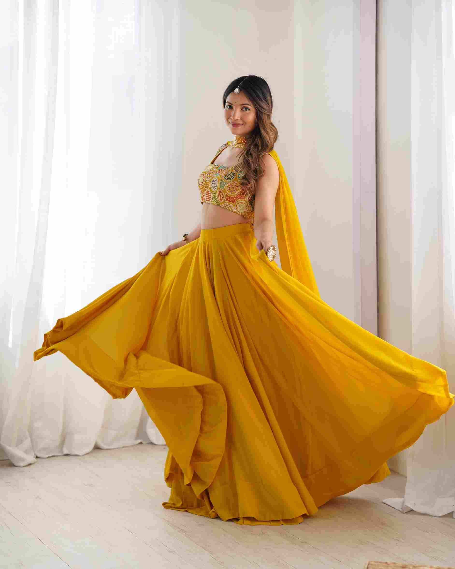 Sf-1128 By Fashid Wholesale 01 To 02 Series Wear Collection Beautiful Stylish Colorful Fancy Party Wear & Occasional Wear Pure Soft Faux Georgette Lehenga At Wholesale Price