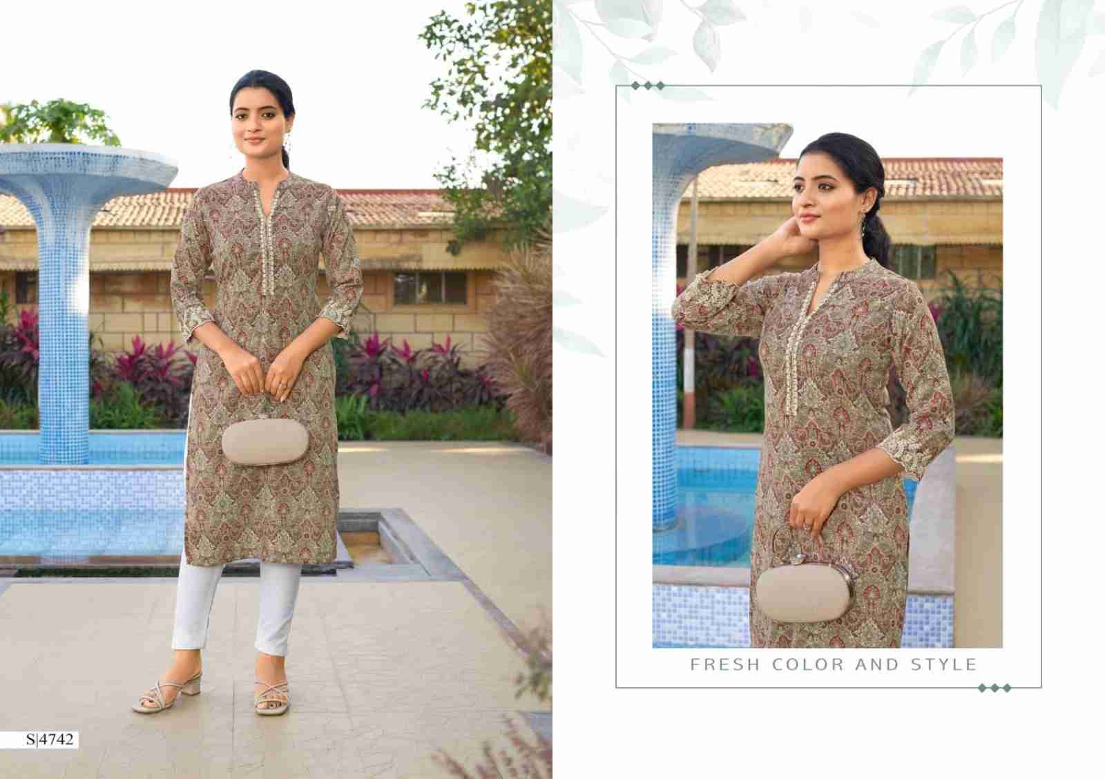 Harshita By SBS 4741 To 4746 Series Beautiful Fancy Colorful Stylish Party Wear & Occasional Wear Cotton Print Kurtis At Wholesale Price