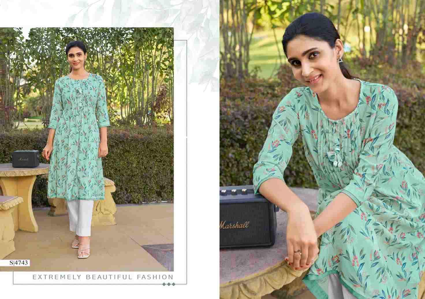 Harshita By SBS 4741 To 4746 Series Beautiful Fancy Colorful Stylish Party Wear & Occasional Wear Cotton Print Kurtis At Wholesale Price