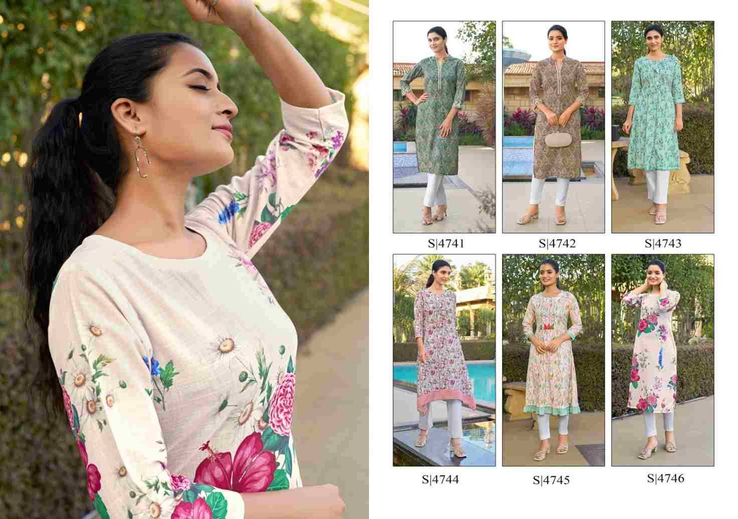 Harshita By SBS 4741 To 4746 Series Beautiful Fancy Colorful Stylish Party Wear & Occasional Wear Cotton Print Kurtis At Wholesale Price