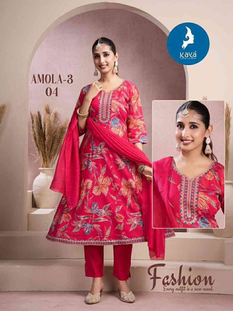 Amola Vol-3 By Kaya 01 To 06 Series Beautiful Stylish Festive Suits Fancy Colorful Casual Wear & Ethnic Wear & Ready To Wear Vartican Dresses At Wholesale Price