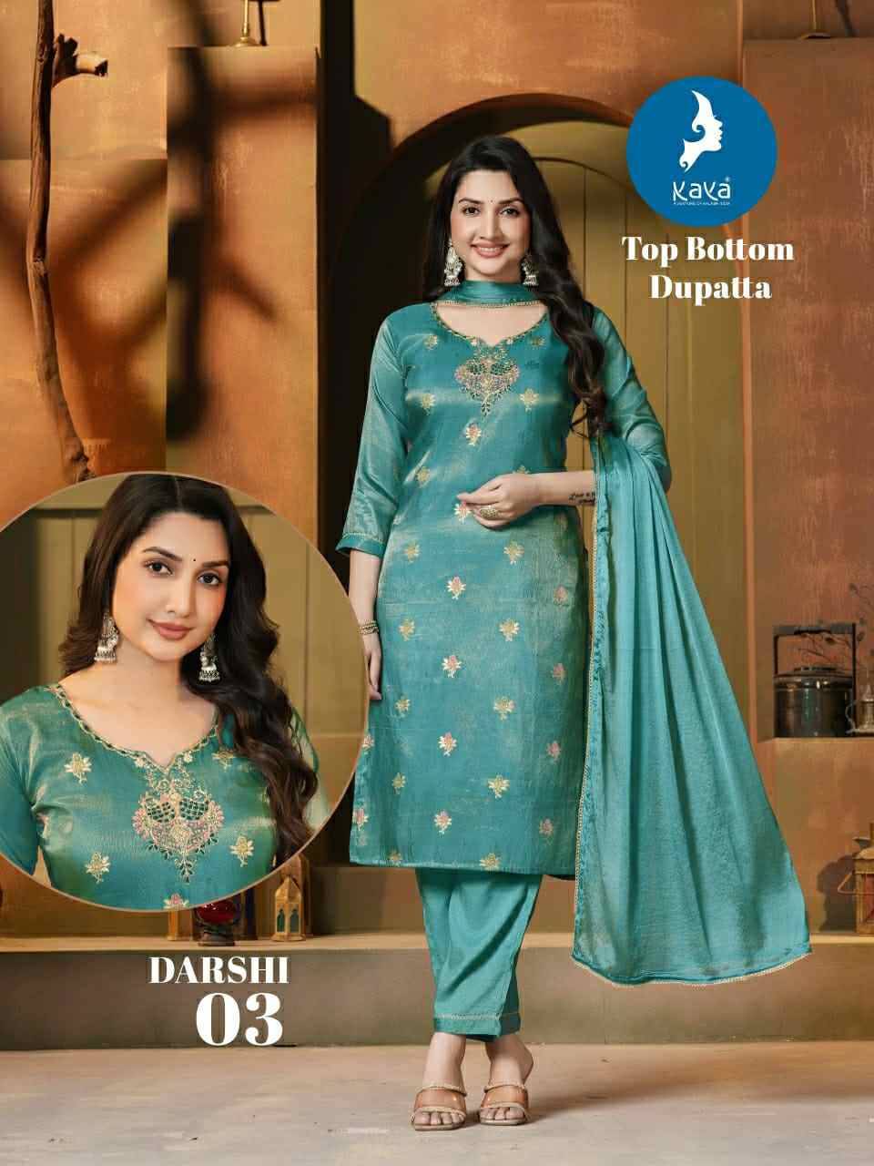 Darshi By Kaya 01 To 05 Series Beautiful Stylish Festive Suits Fancy Colorful Casual Wear & Ethnic Wear & Ready To Wear Shimmer Dresses At Wholesale Price