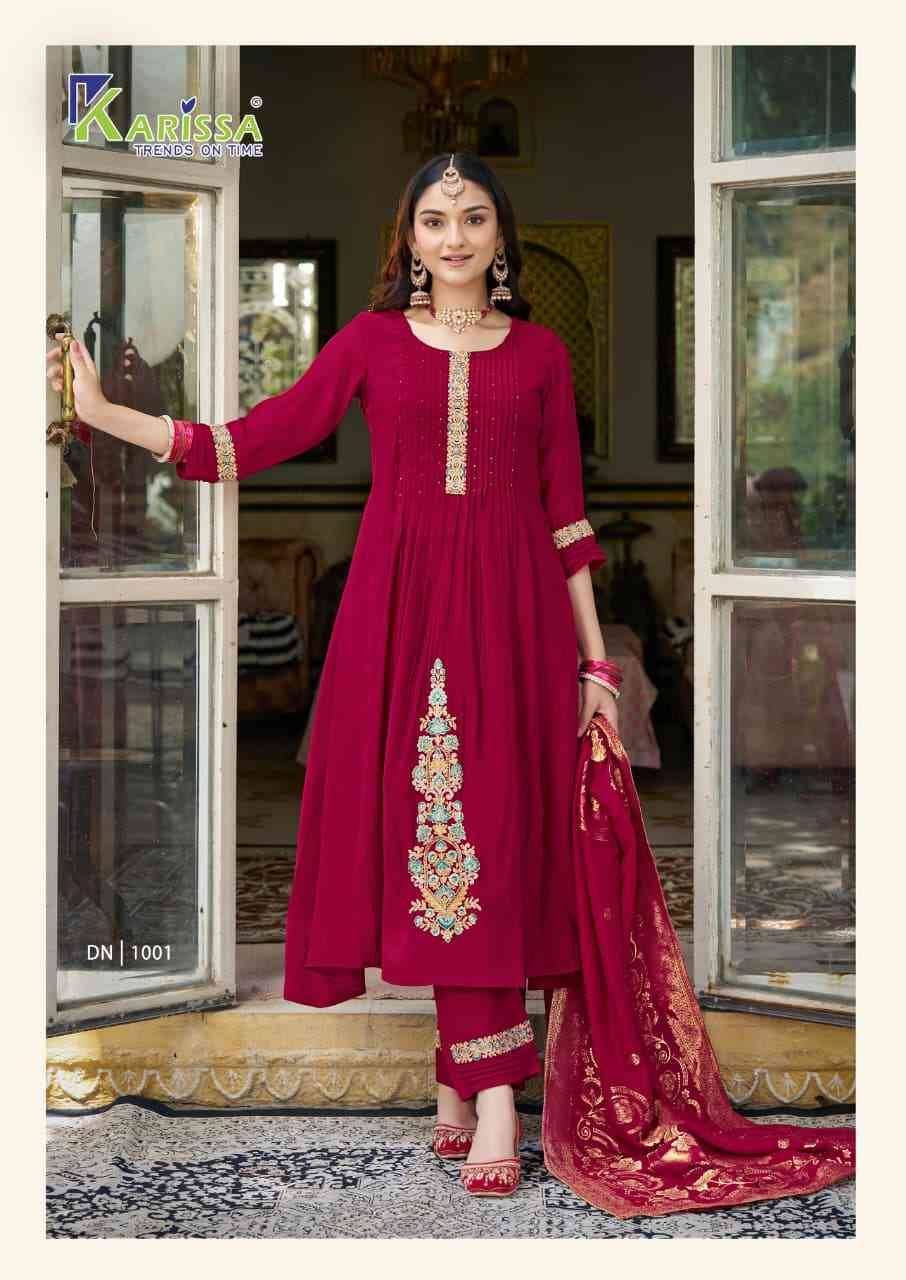 Gitanjali By Karissa 1001 To 1004 Series Designer Festive Suits Collection Beautiful Stylish Fancy Colorful Party Wear & Occasional Wear Viscose Chanderi Dresses At Wholesale Price