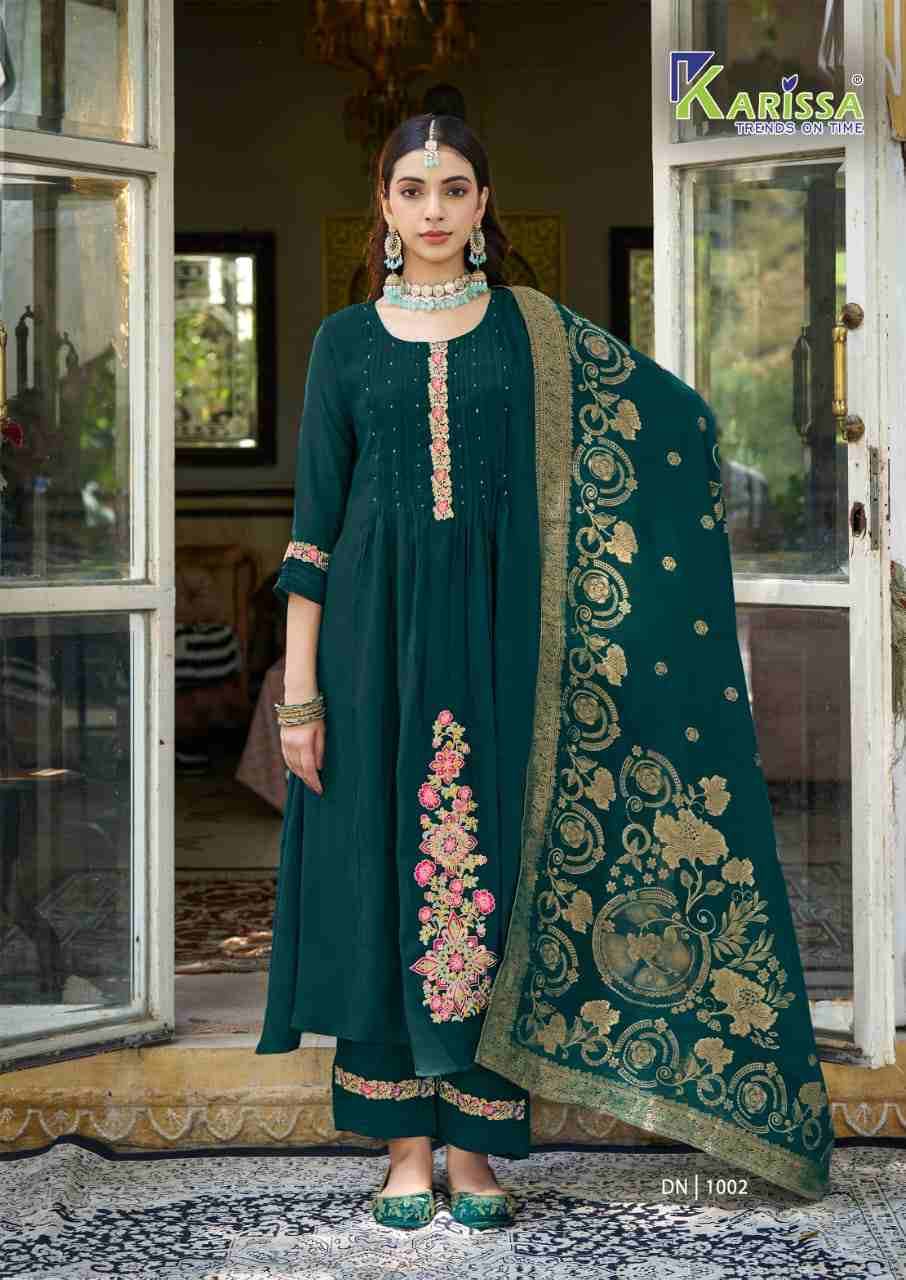 Gitanjali By Karissa 1001 To 1004 Series Designer Festive Suits Collection Beautiful Stylish Fancy Colorful Party Wear & Occasional Wear Viscose Chanderi Dresses At Wholesale Price