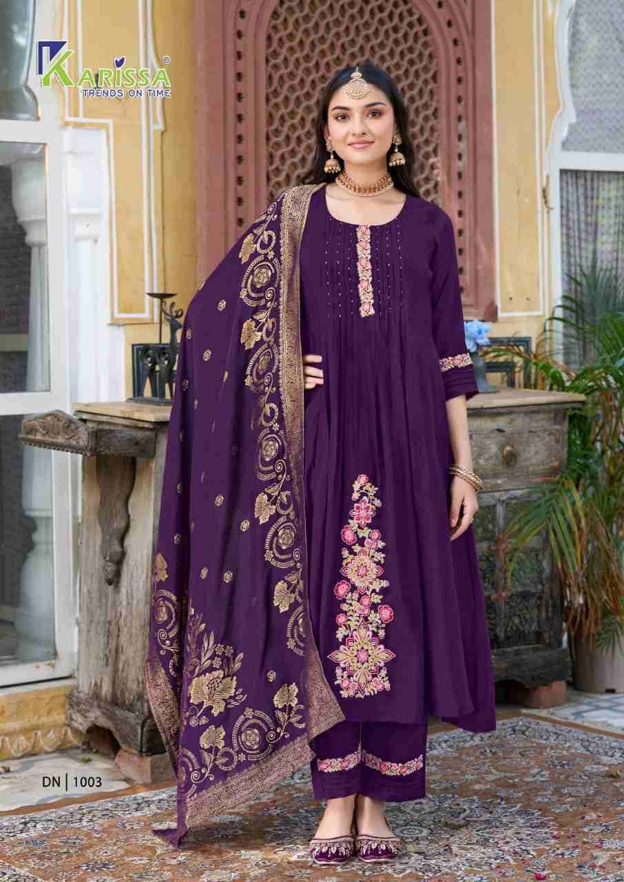 Gitanjali By Karissa 1001 To 1004 Series Designer Festive Suits Collection Beautiful Stylish Fancy Colorful Party Wear & Occasional Wear Viscose Chanderi Dresses At Wholesale Price