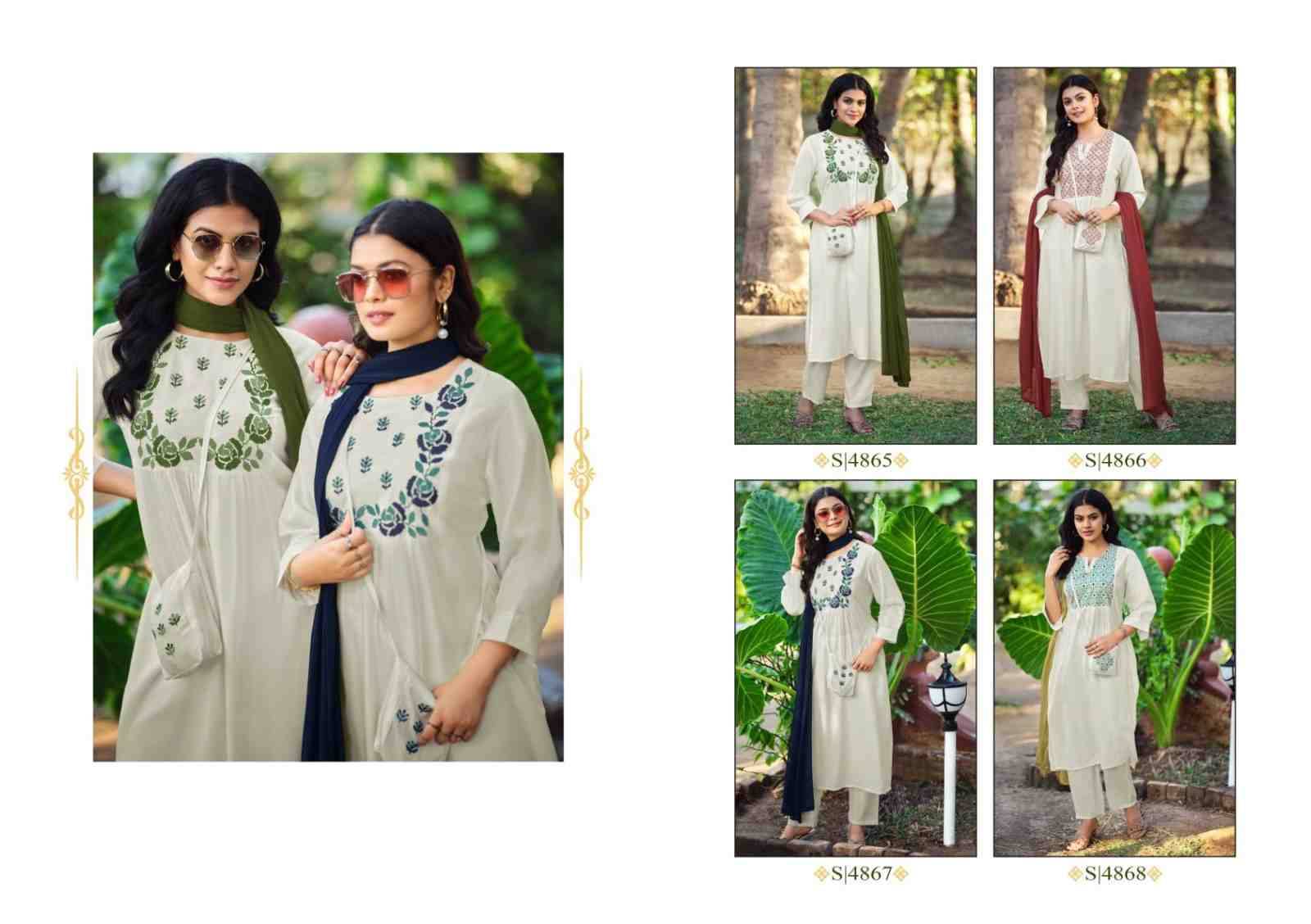 Sheesha By SBS 4865 To 4868 Series Beautiful Festive Suits Colorful Stylish Fancy Casual Wear & Ethnic Wear Rayon Dresses At Wholesale Price