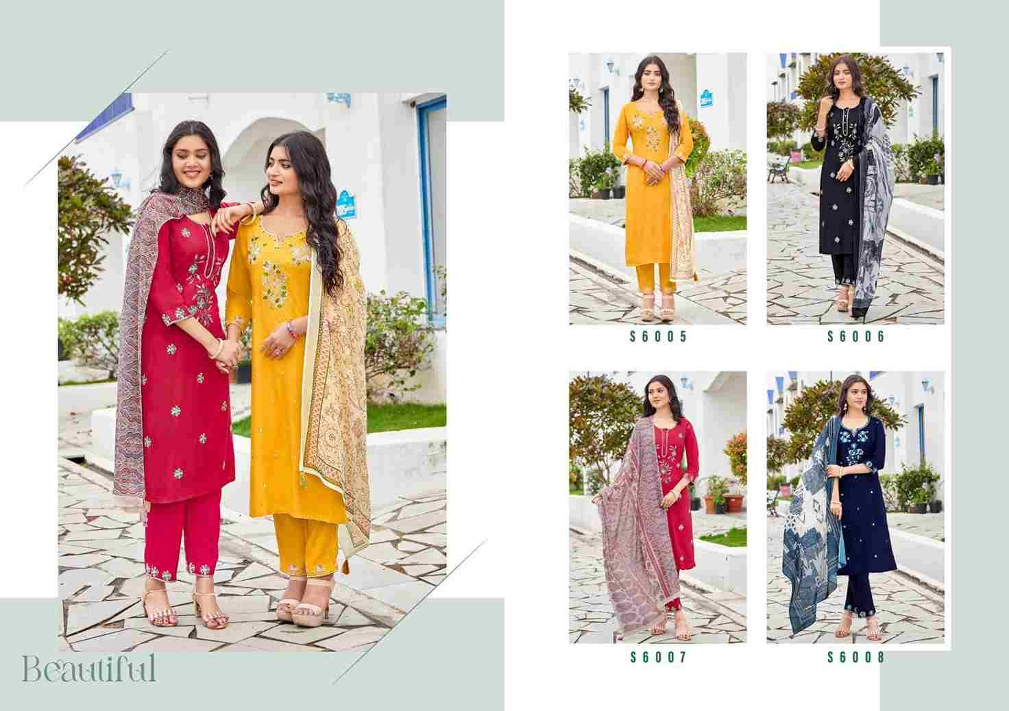 Dharini By SBS 6005 To 6008 Series Beautiful Festive Suits Colorful Stylish Fancy Casual Wear & Ethnic Wear Rayon Dresses At Wholesale Price