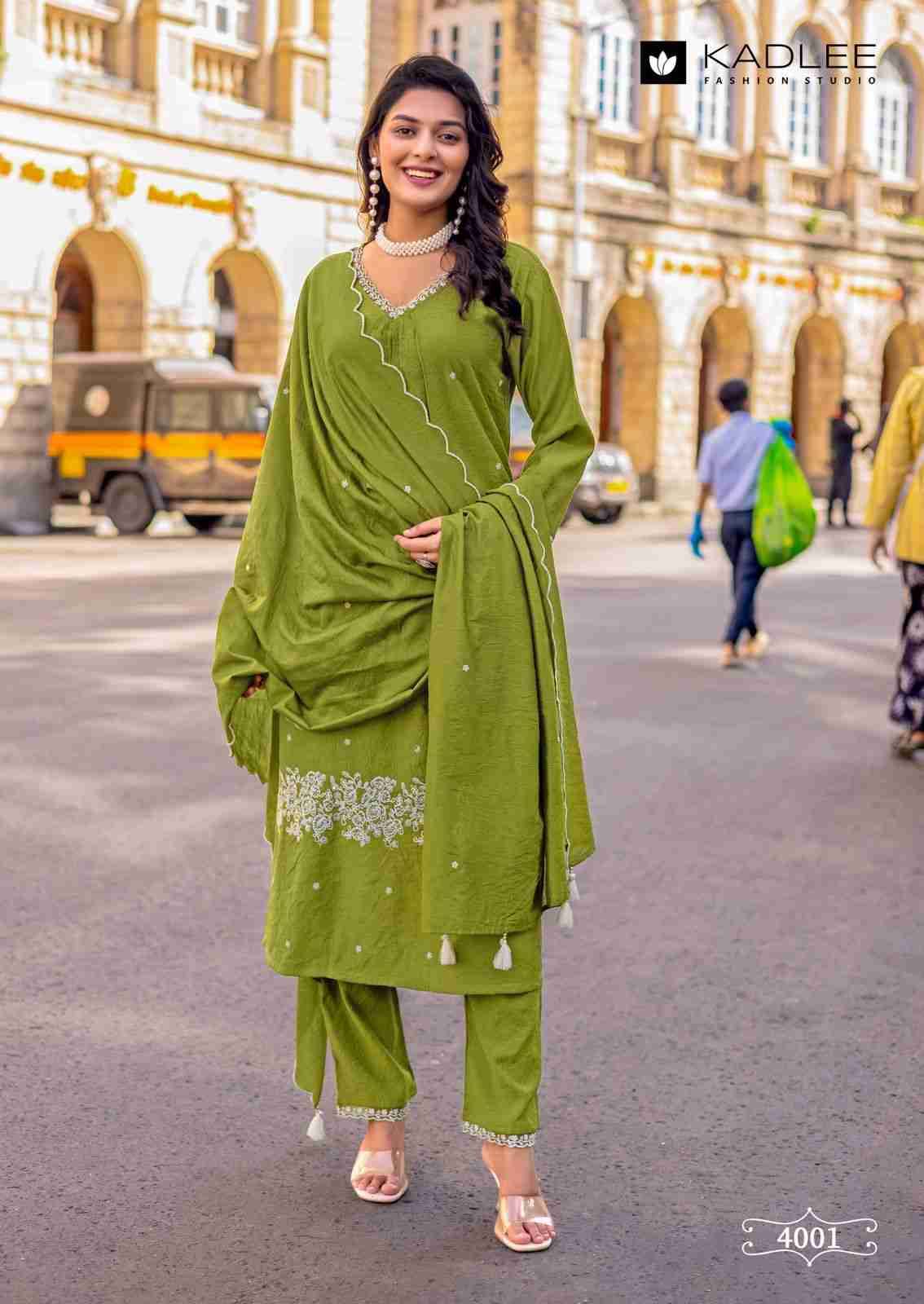 Kesariya By Kadlee 1001 To 1004 Series Beautiful Festive Suits Colorful Stylish Fancy Casual Wear & Ethnic Wear Heavy Viscose Dresses At Wholesale Price