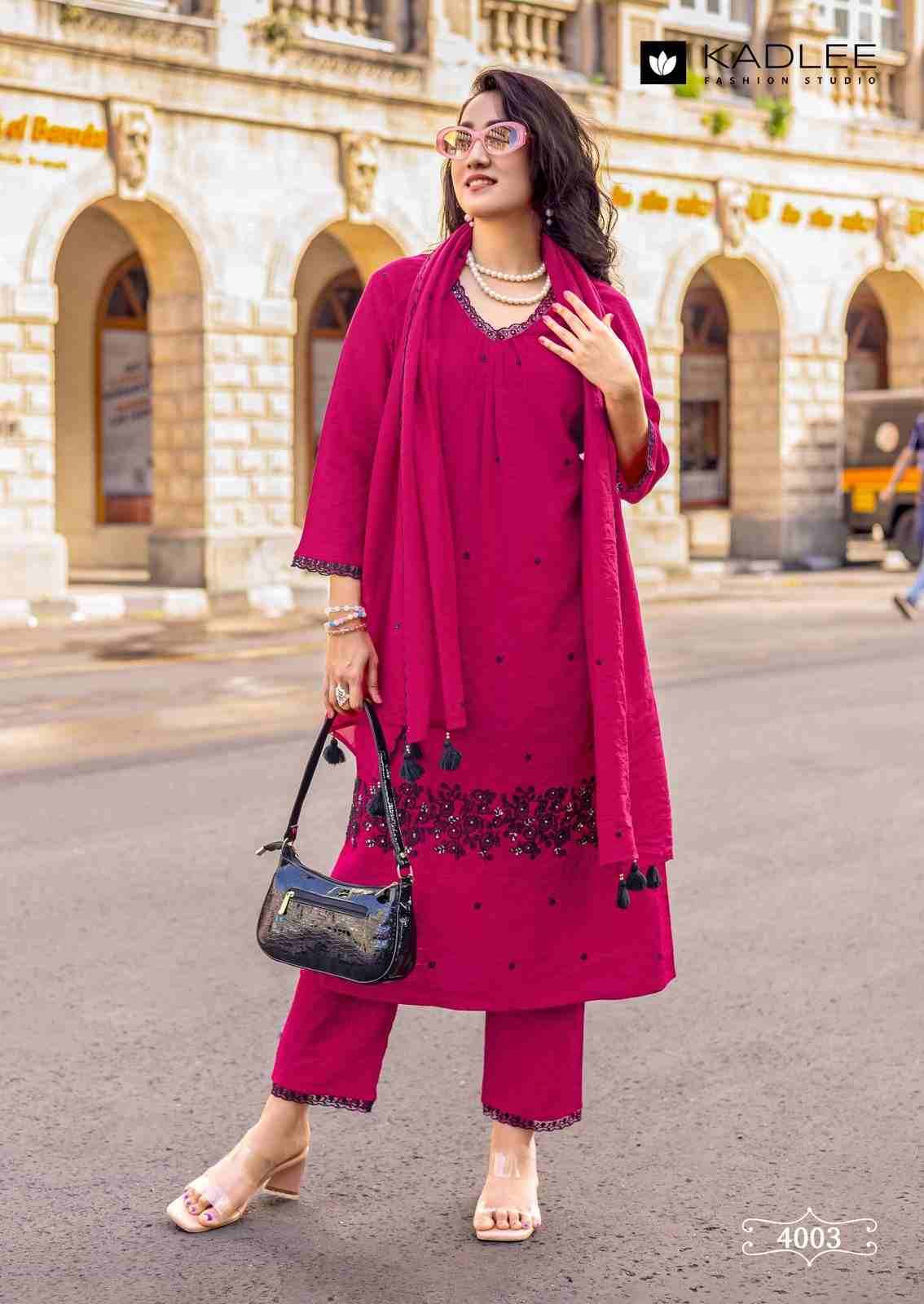 Kesariya By Kadlee 1001 To 1004 Series Beautiful Festive Suits Colorful Stylish Fancy Casual Wear & Ethnic Wear Heavy Viscose Dresses At Wholesale Price