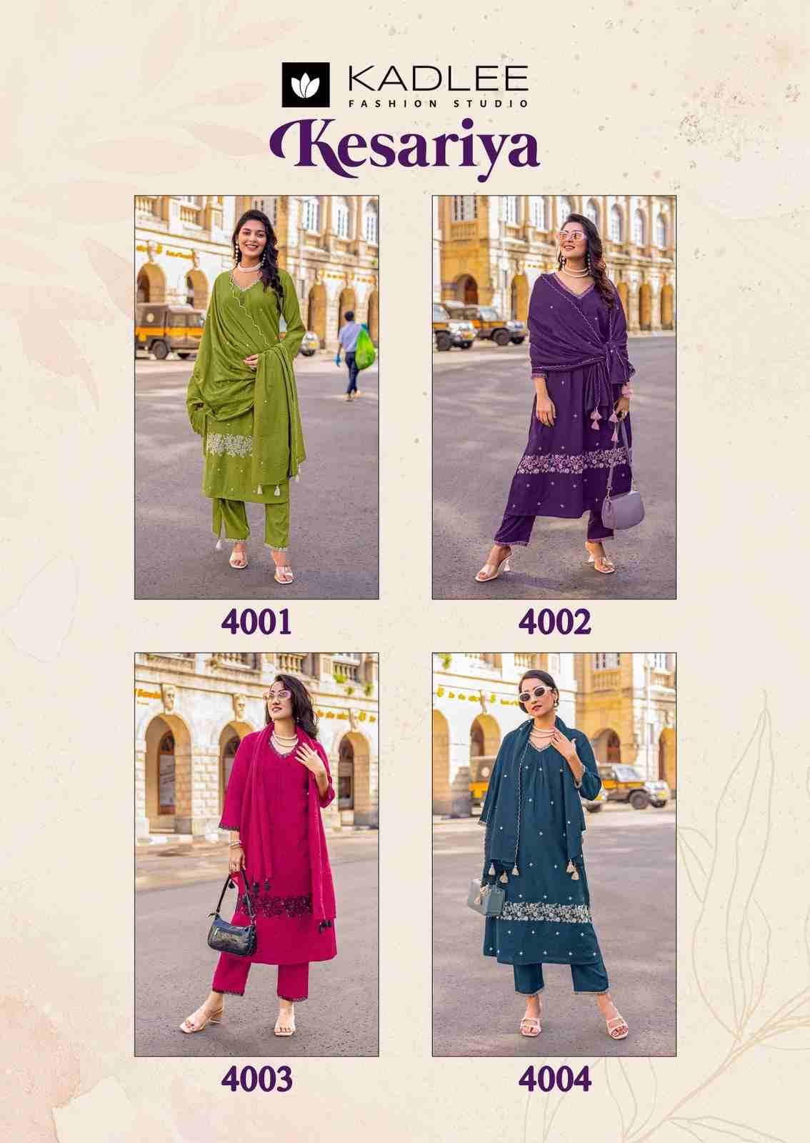 Kesariya By Kadlee 1001 To 1004 Series Beautiful Festive Suits Colorful Stylish Fancy Casual Wear & Ethnic Wear Heavy Viscose Dresses At Wholesale Price