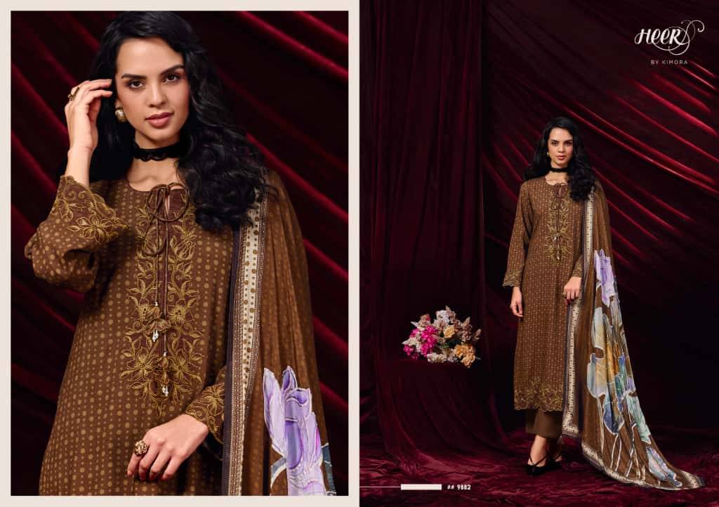 Caravan By Kimora Fashion 9881 To 9886 Series Designer Festive Suits Collection Beautiful Stylish Fancy Colorful Party Wear & Occasional Wear Pure Muslin Dresses At Wholesale Price