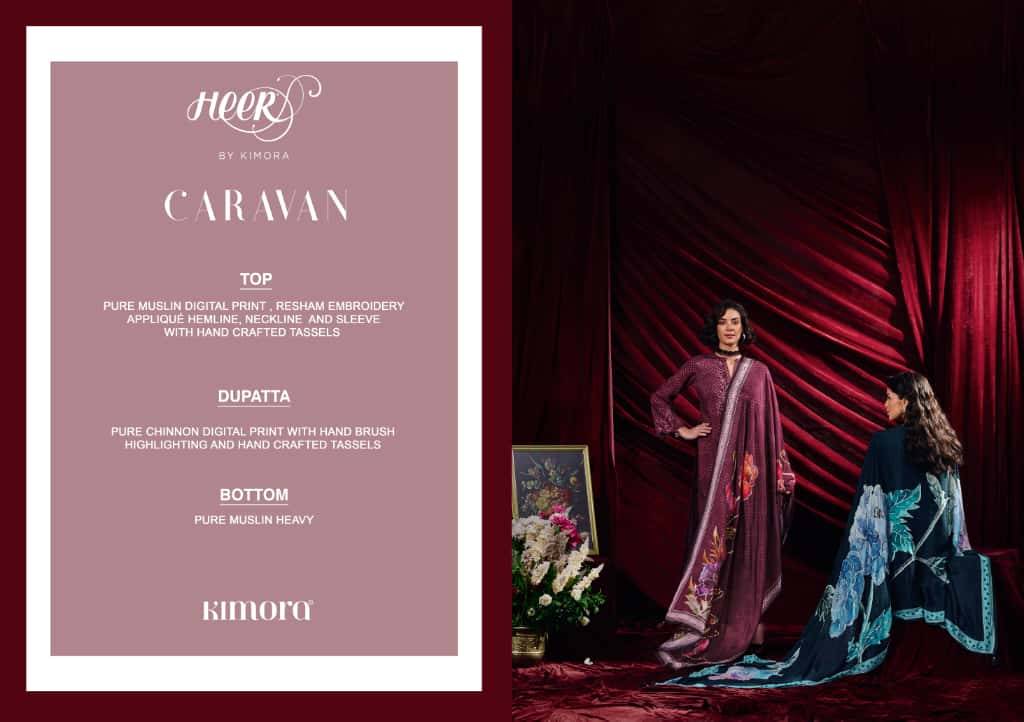 Caravan By Kimora Fashion 9881 To 9886 Series Designer Festive Suits Collection Beautiful Stylish Fancy Colorful Party Wear & Occasional Wear Pure Muslin Dresses At Wholesale Price