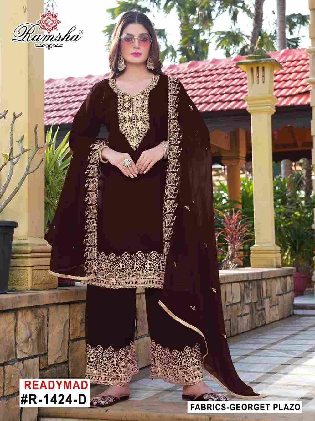 Ramsha 1424 Colours By Ramsha 1424-A To 1424-D Series Designer Pakistani Suits Beautiful Fancy Colorful Stylish Party Wear & Occasional Wear Georgette Embroidered Dresses At Wholesale Price