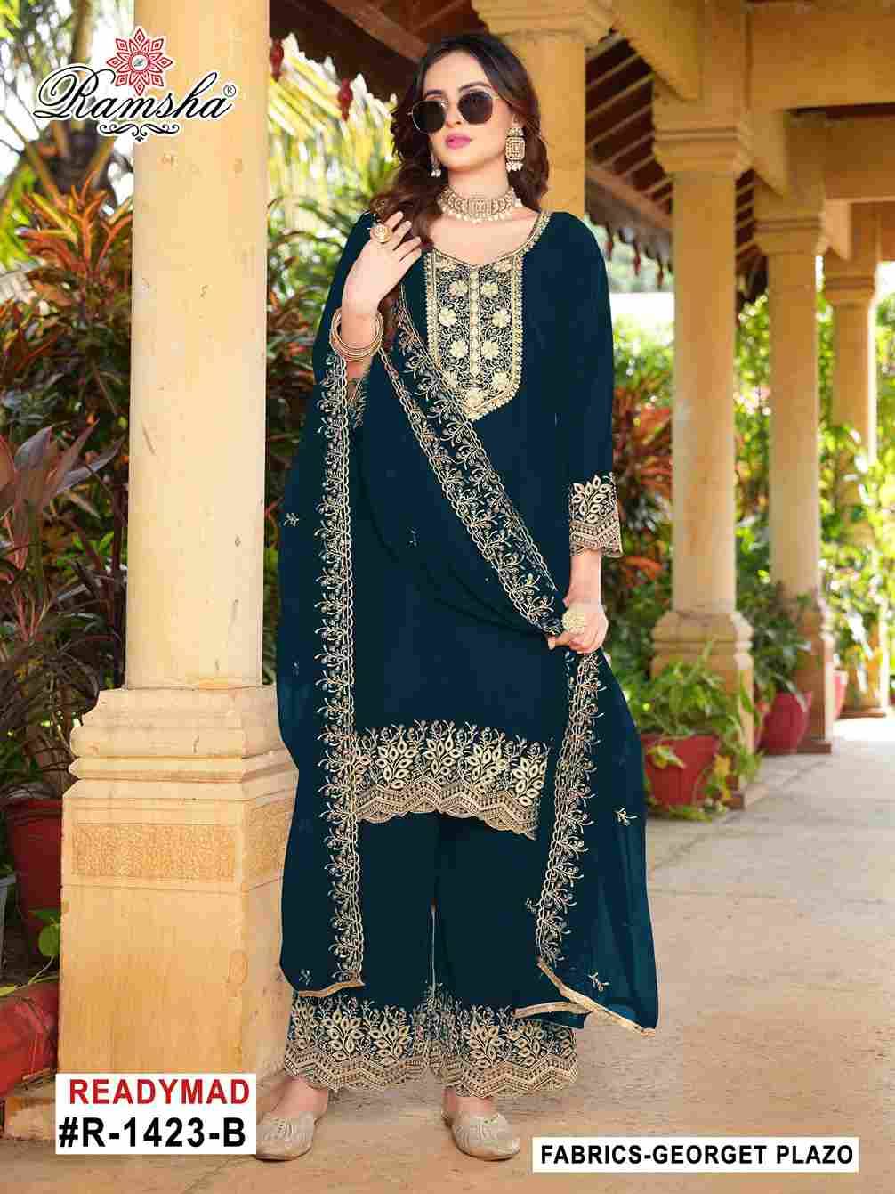 Ramsha 1423 Colours By Ramsha 1423-A To 1423-D Series Designer Pakistani Suits Beautiful Fancy Colorful Stylish Party Wear & Occasional Wear Georgette Embroidered Dresses At Wholesale Price