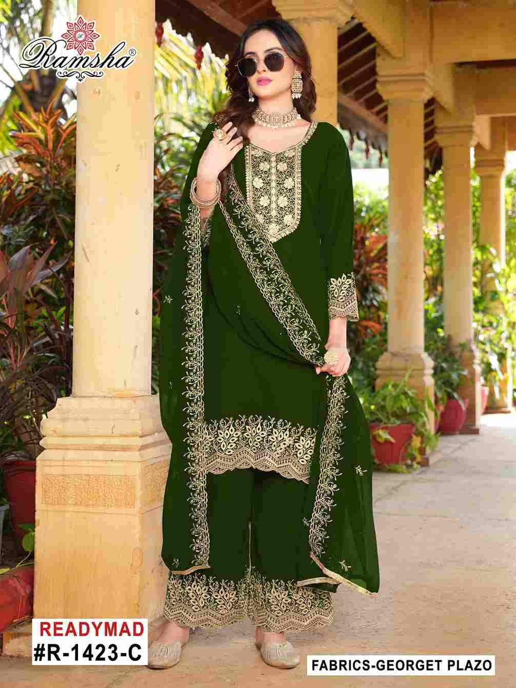 Ramsha 1423 Colours By Ramsha 1423-A To 1423-D Series Designer Pakistani Suits Beautiful Fancy Colorful Stylish Party Wear & Occasional Wear Georgette Embroidered Dresses At Wholesale Price
