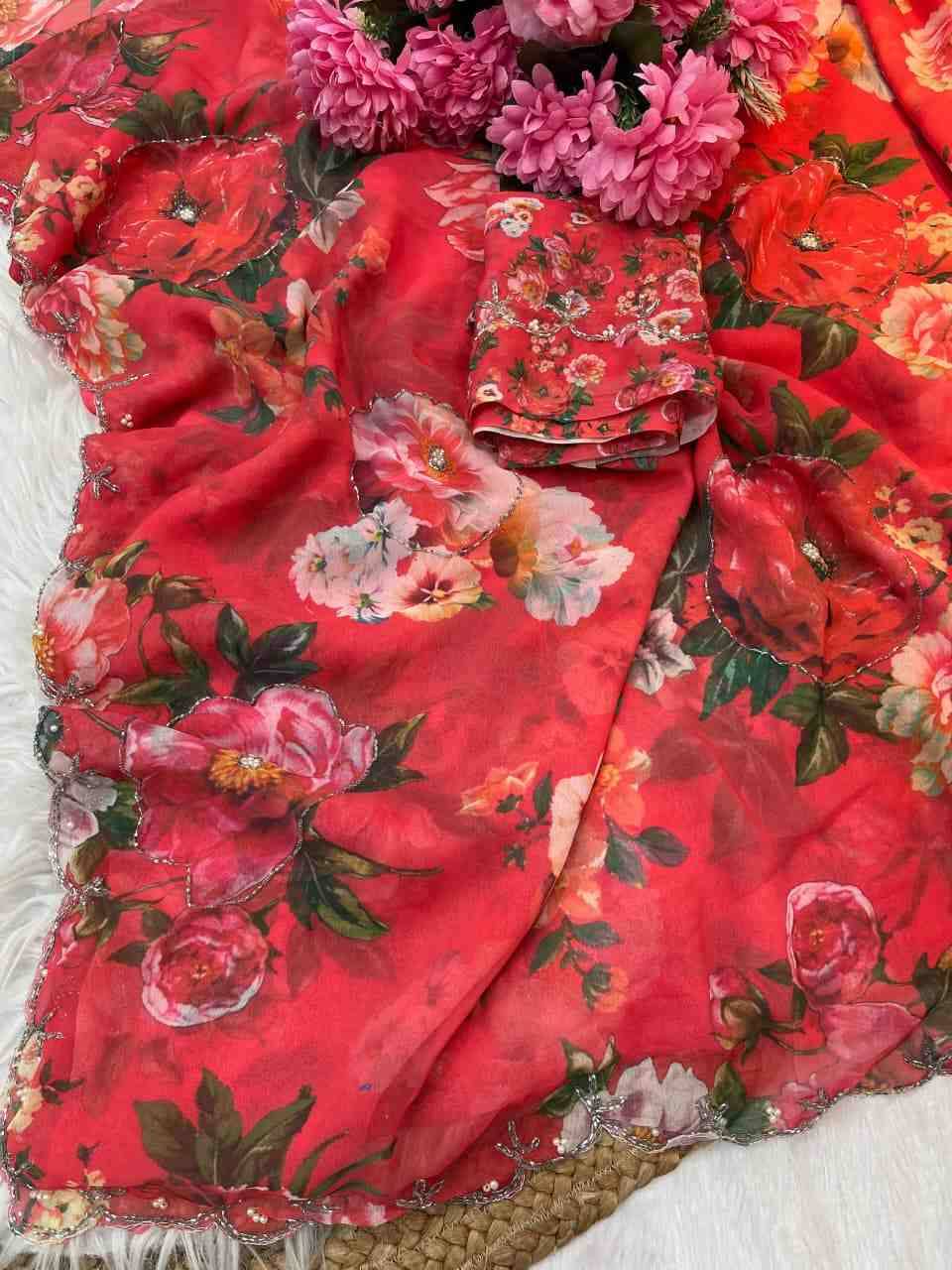 Vd-Manya By Fashid Wholesale Indian Traditional Wear Collection Beautiful Stylish Fancy Colorful Party Wear & Occasional Wear Pure Soft Georgette Sarees At Wholesale Price