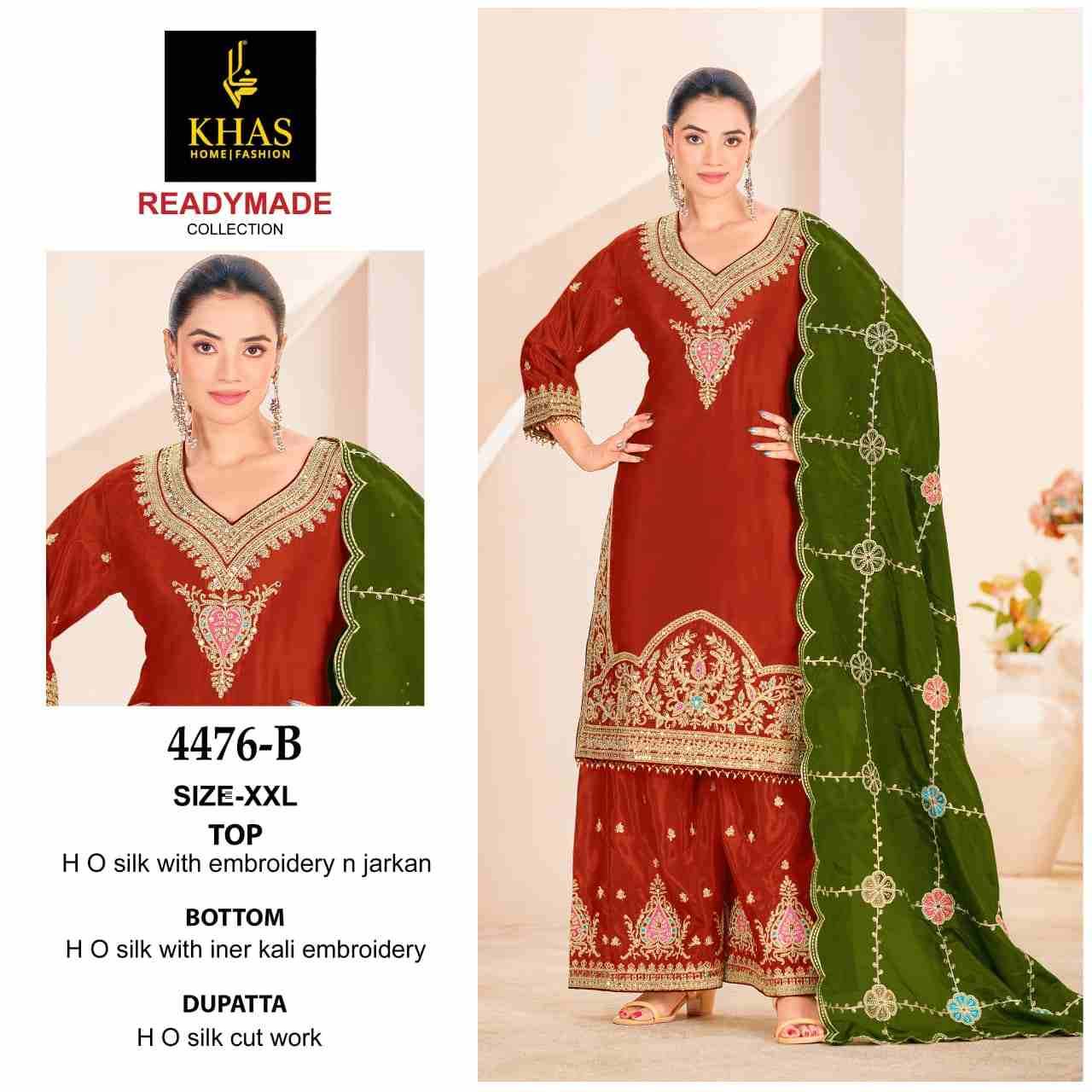 Khas 4476 Colours By Khas 4476-A To 4476-C Series Beautiful Pakistani Suits Colorful Stylish Fancy Casual Wear & Ethnic Wear Heavy Silk Dresses At Wholesale Price