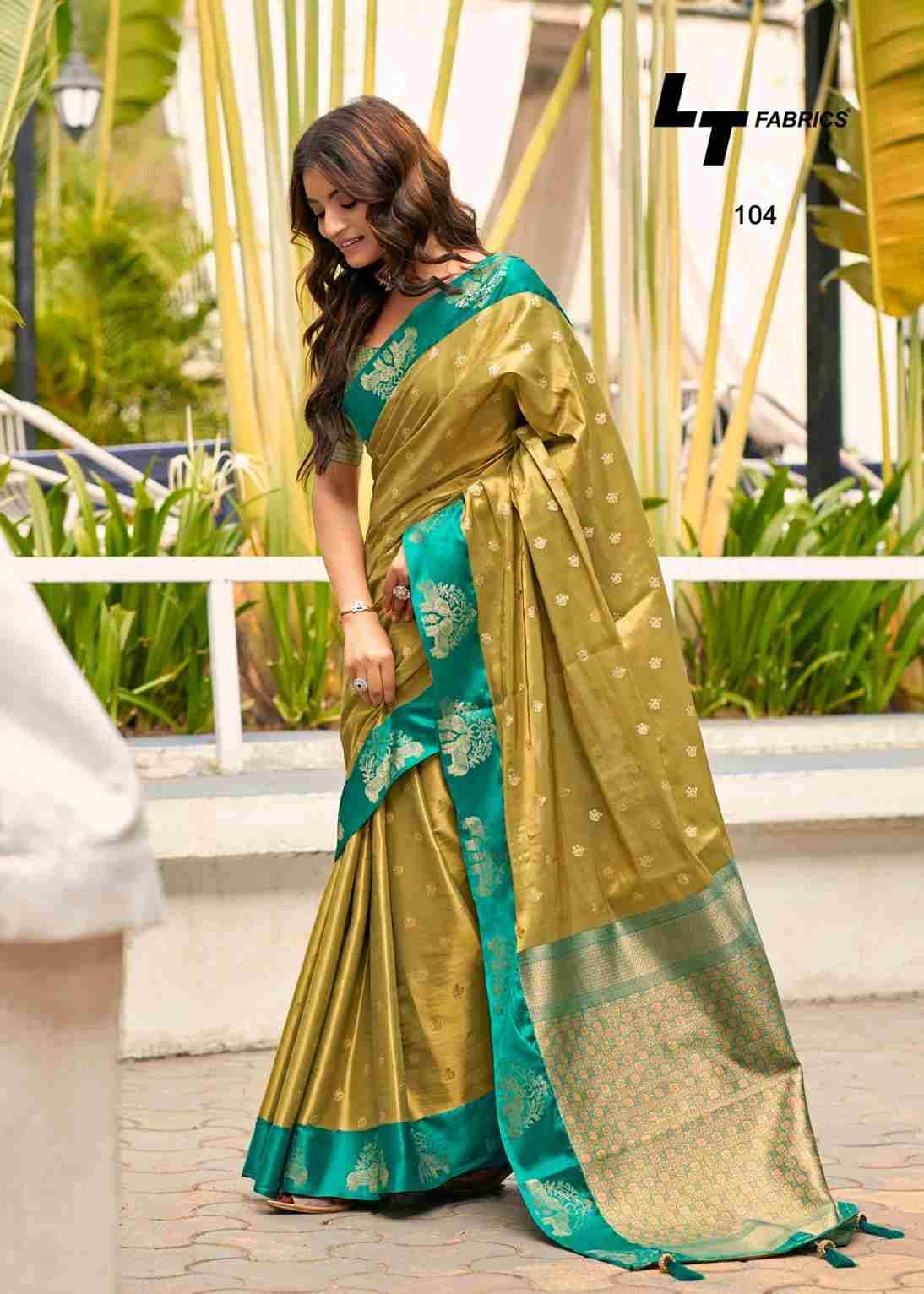 Madhavi By Lt Fabrics 101 To 104 Series Indian Traditional Wear Collection Beautiful Stylish Fancy Colorful Party Wear & Occasional Wear Satin Sarees At Wholesale Price