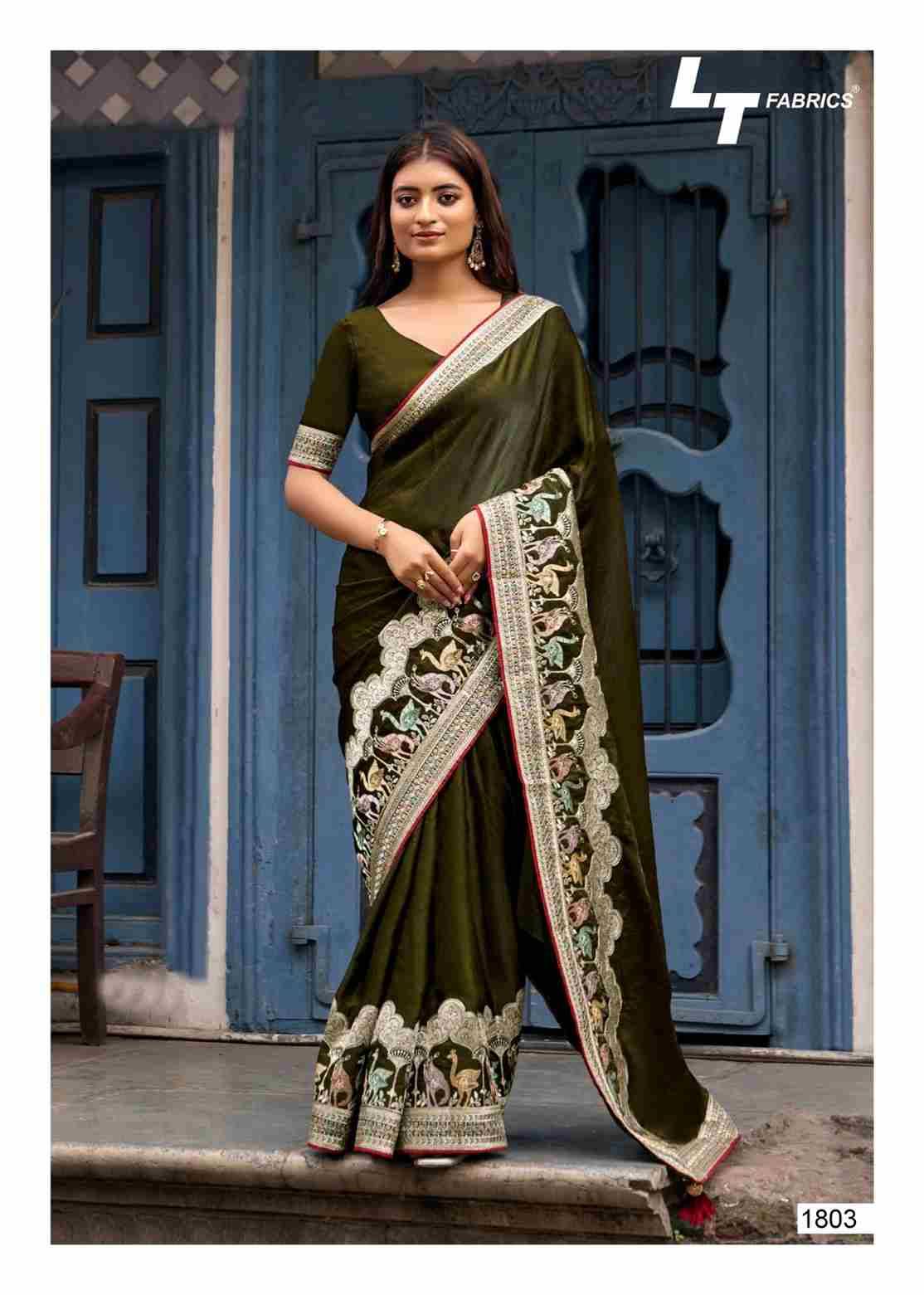 Classic Vol-18 By LT Fabrics 1801 To 1806 Series Indian Traditional Wear Collection Beautiful Stylish Fancy Colorful Party Wear & Occasional Wear Malai Silk Sarees At Wholesale Price